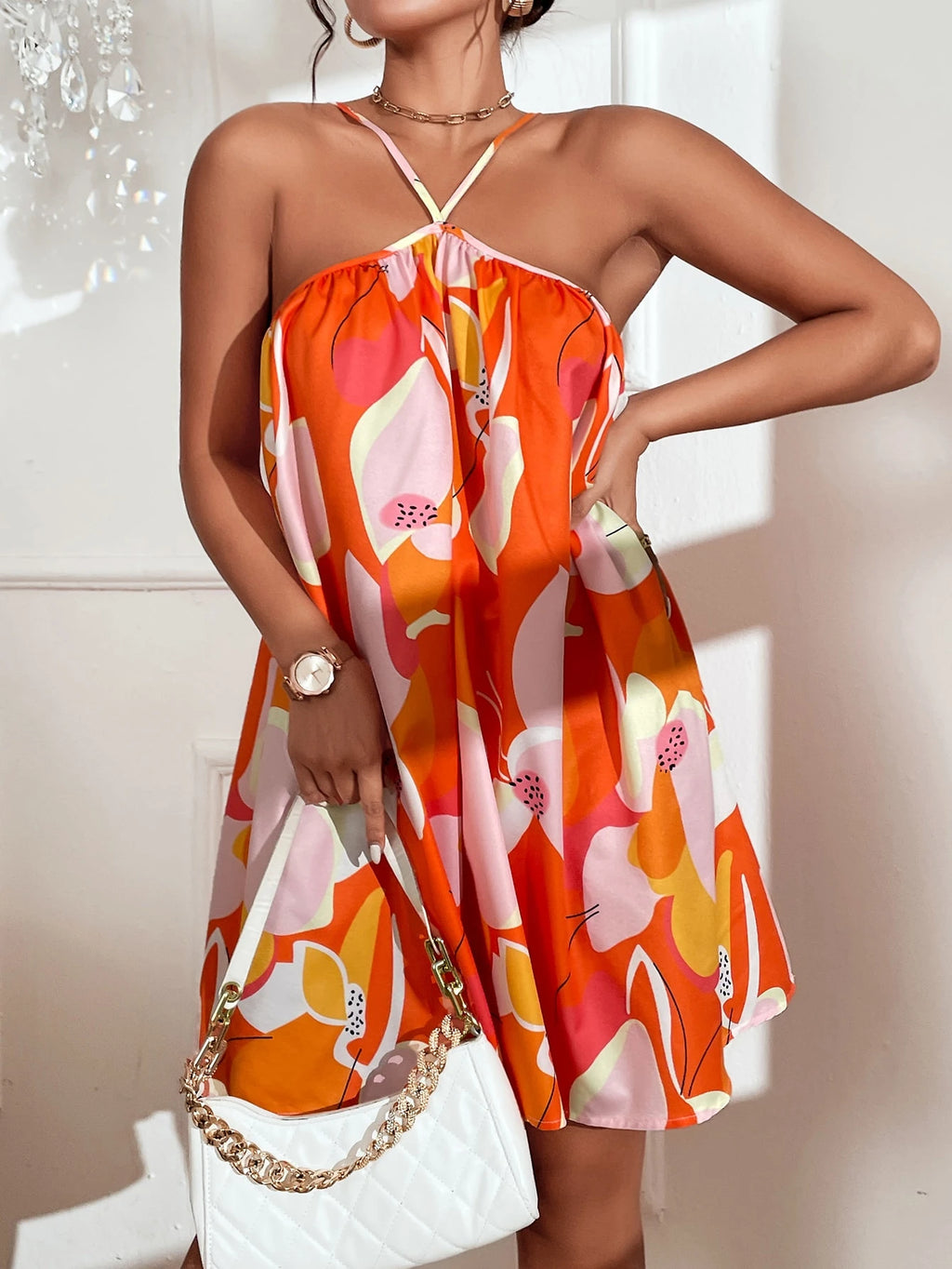 VCAY Allover Print Cami Dress