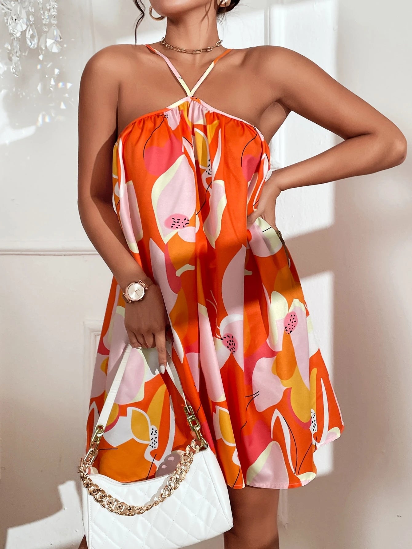 VCAY Allover Print Cami Dress