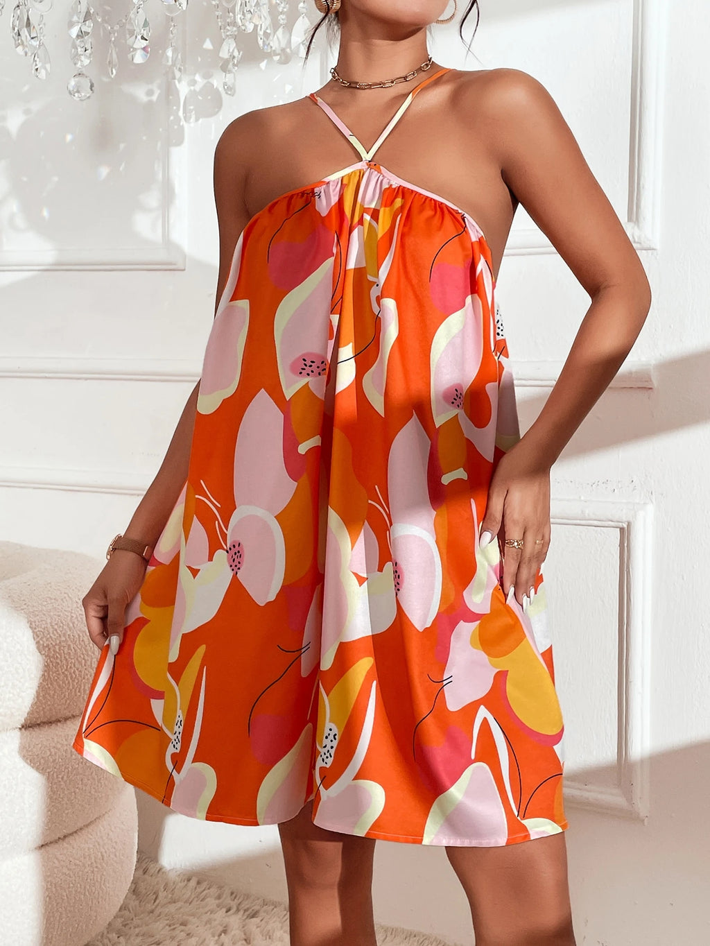 VCAY Allover Print Cami Dress