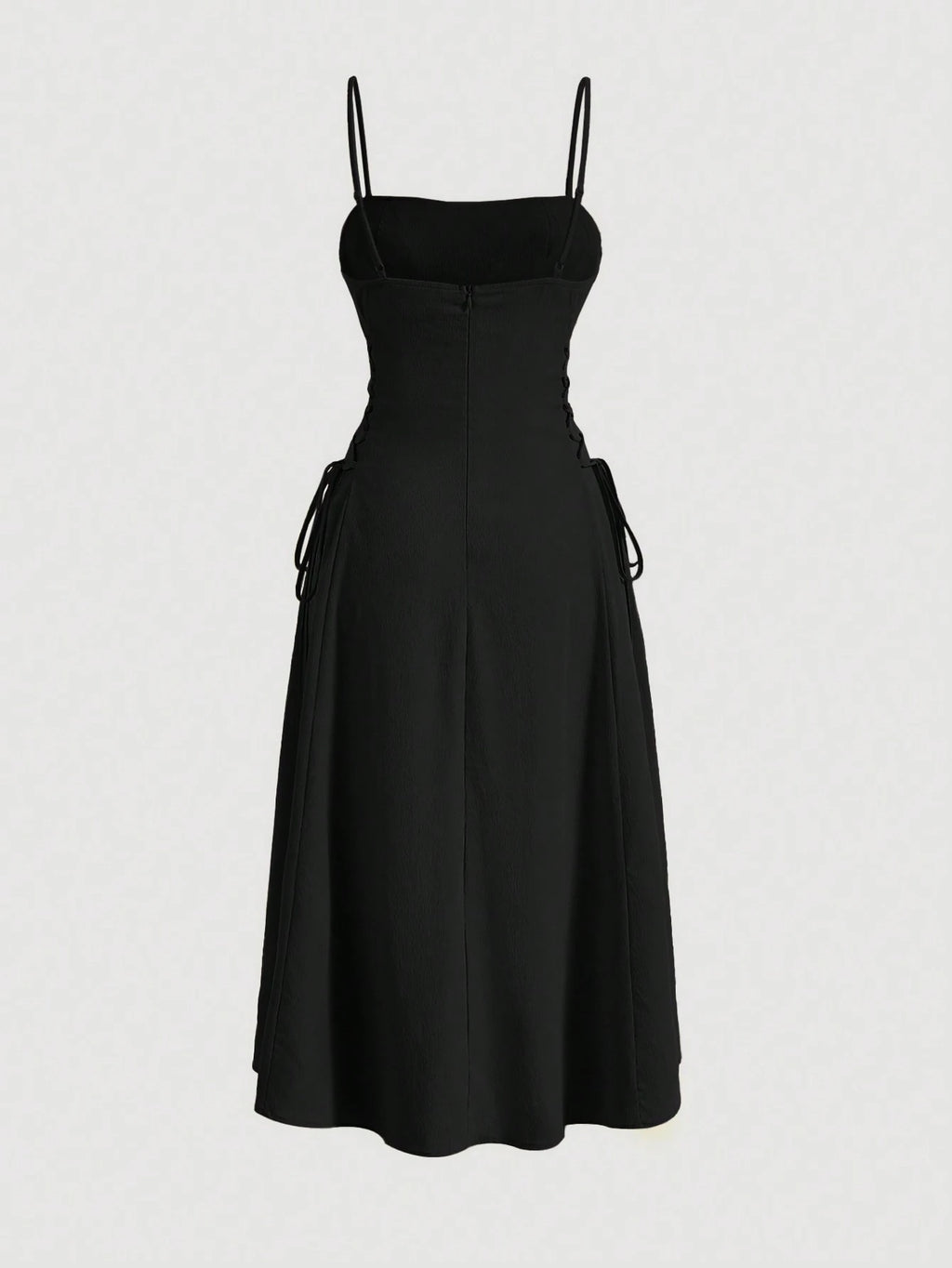 MOD Solid Ruched Bust Lace Up Side Formal Cami Long Dress,Pastel