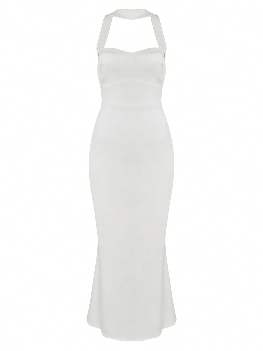 White Sweetheart Backless Mermaid Satin Formal Dress, Bridesmaid Dress Elegant Wedding - image 9