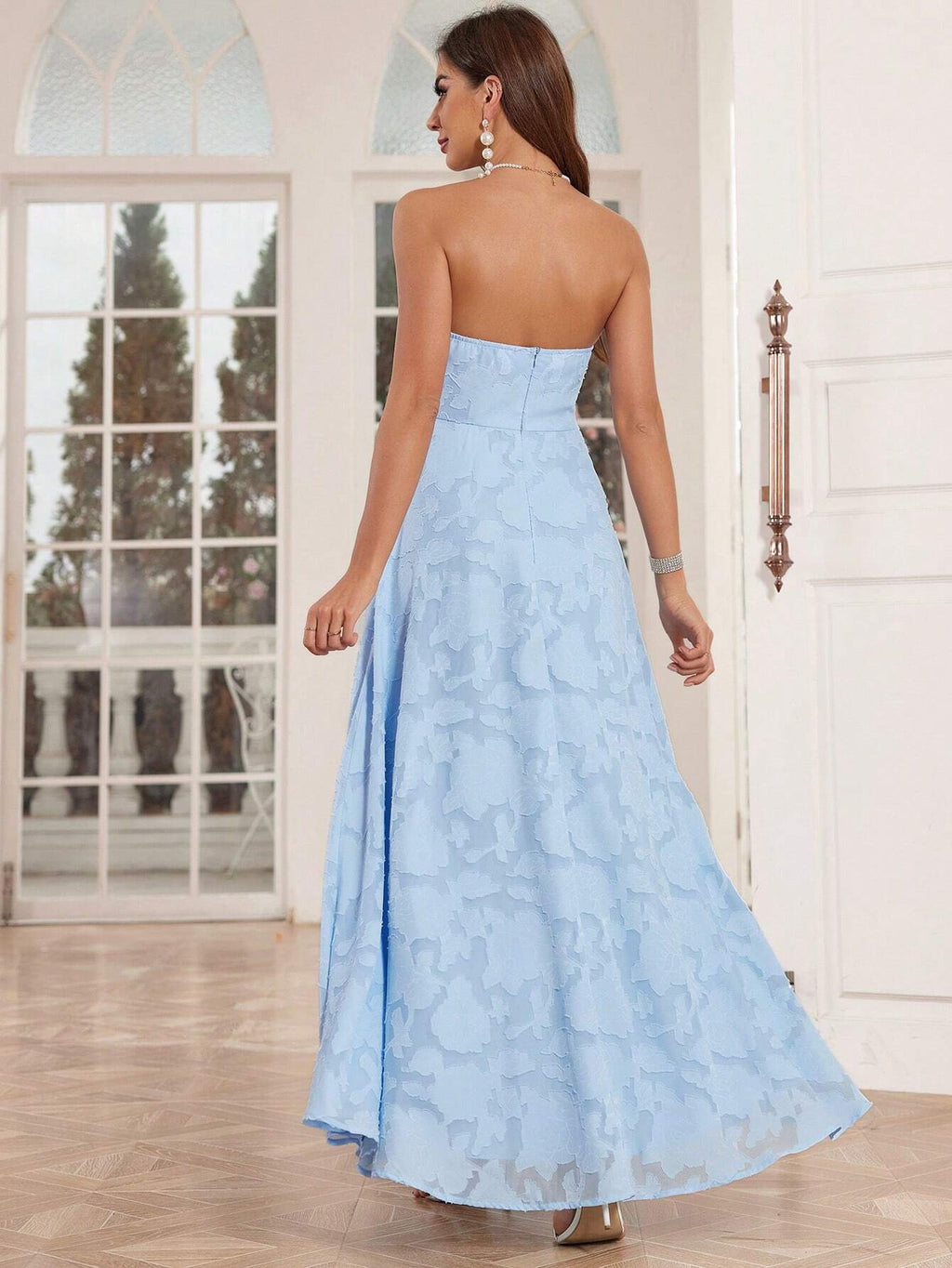 Cutout Front Slit Elegant Formal Gown For Party, Wedding Guest Dress Bridesmaid Dress - image 2