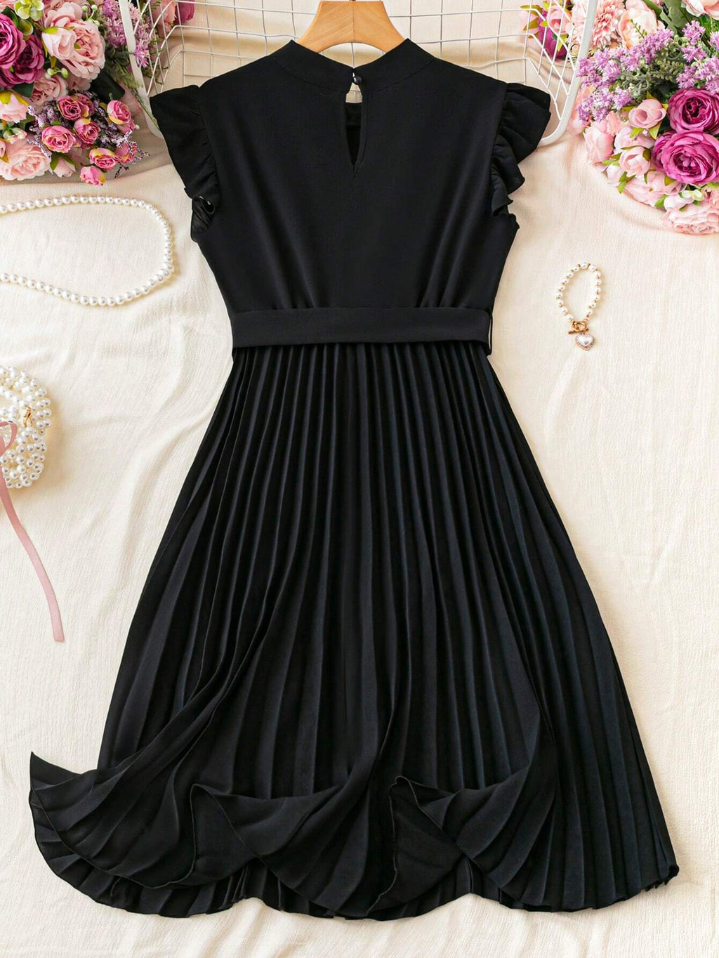 Franclia Leopard Print Ruched Waist Stand Collar Vacation Dress