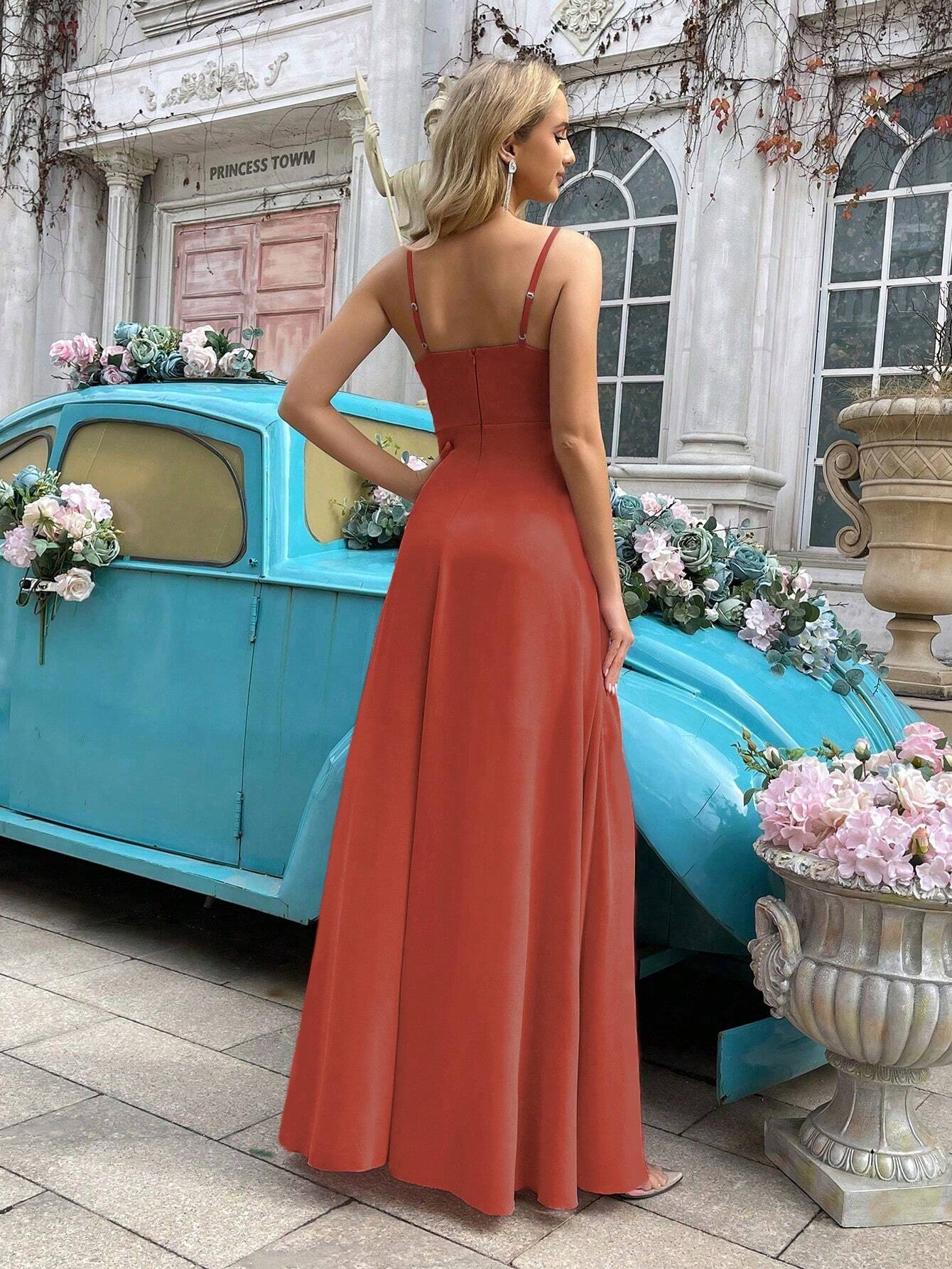 Women's Formal Long A-Line Evening Dress For Wedding Guest, Bridesmaid, Cocktail Party, Graduation, Elegant - image 2