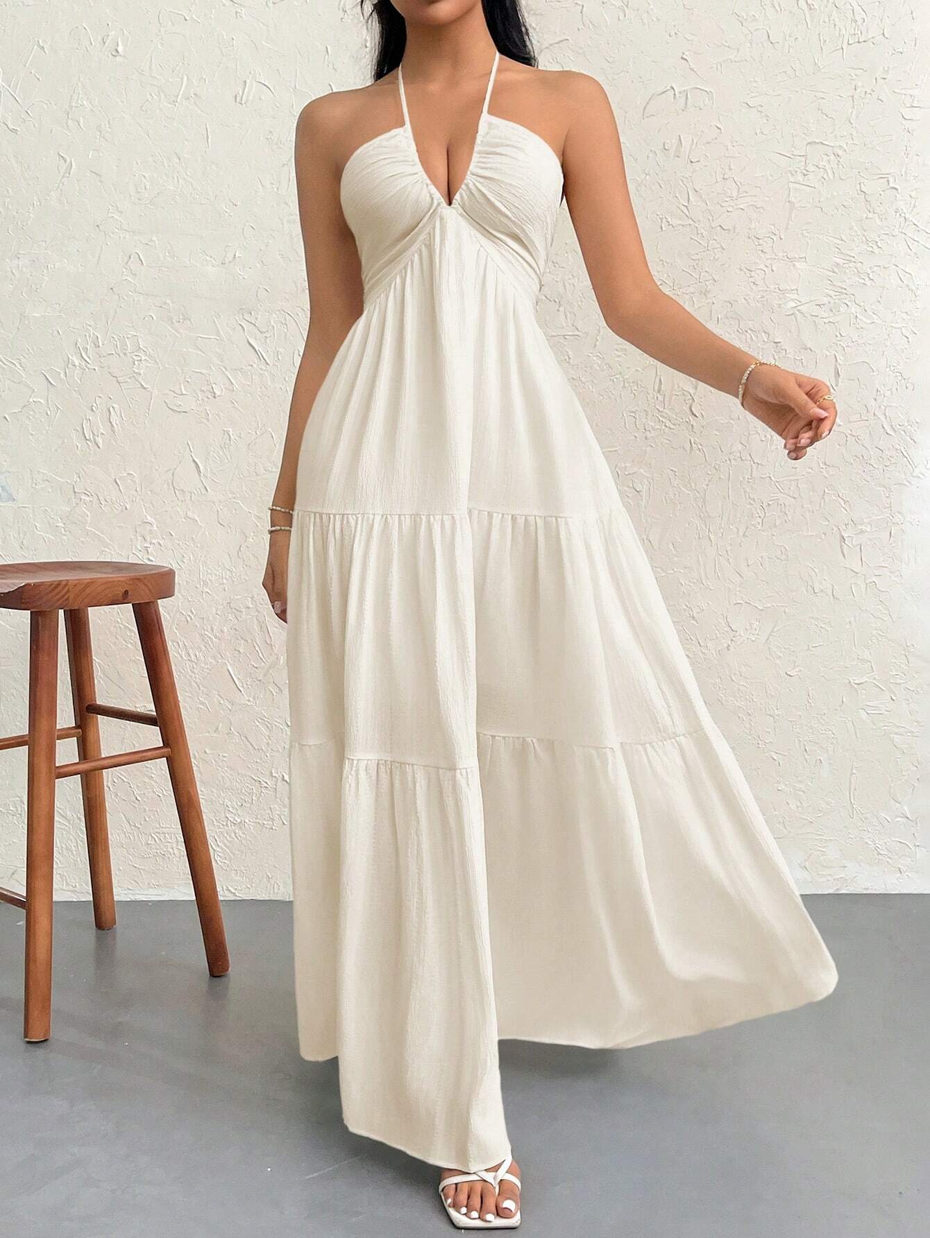 Firerie Women's Cream White Elegant Tropical Vacation Holiday Summer