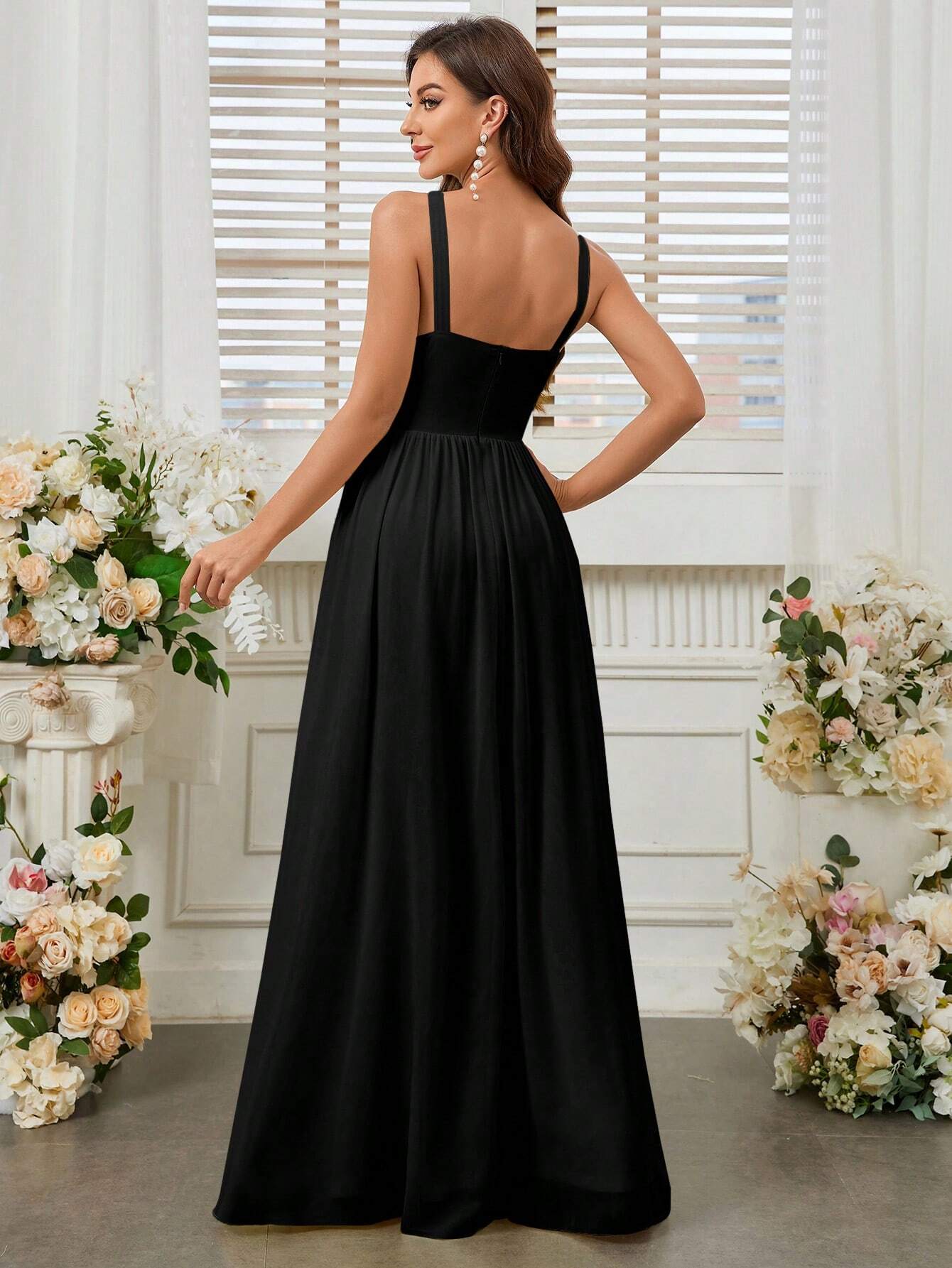 Belle Elegant Light Yellow Summer Chiffon Dress,Boat Neck High Waist Pleated Bridesmaid Dress For - image 13