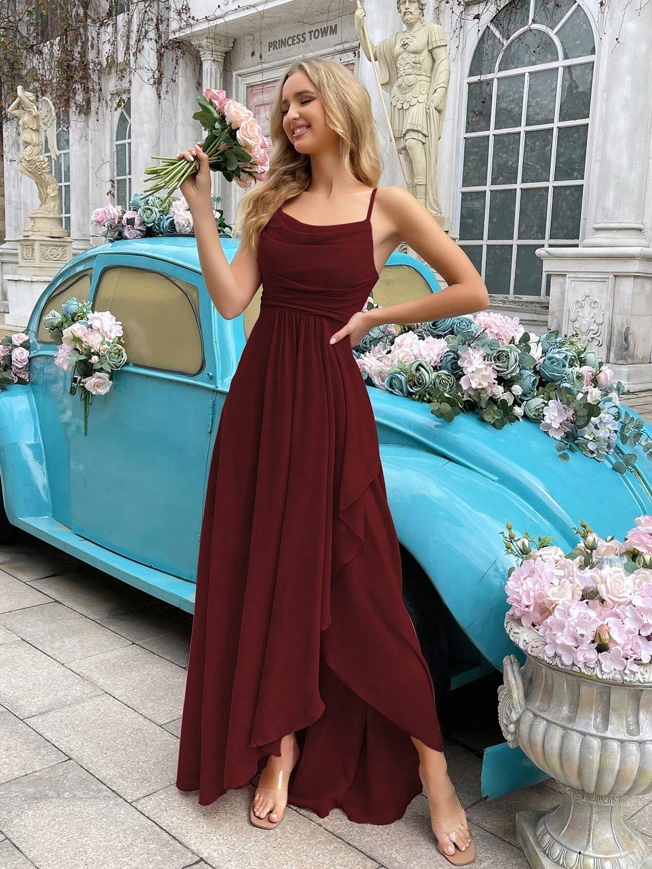 Women's Formal Long A-Line Evening Dress For Wedding Guest,