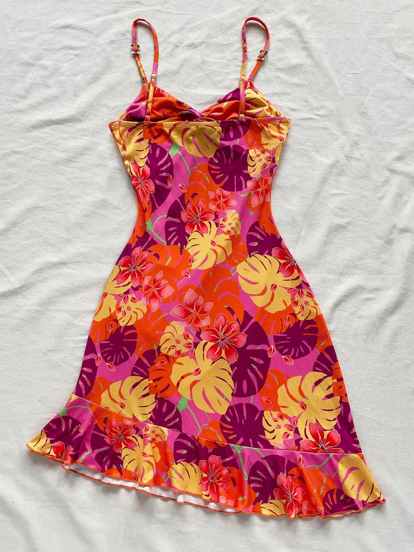 Soleia Women's Floral Print Twist Design Casual Camisole Mini Dress Woman S Summer Clothes Women Summer - image 2