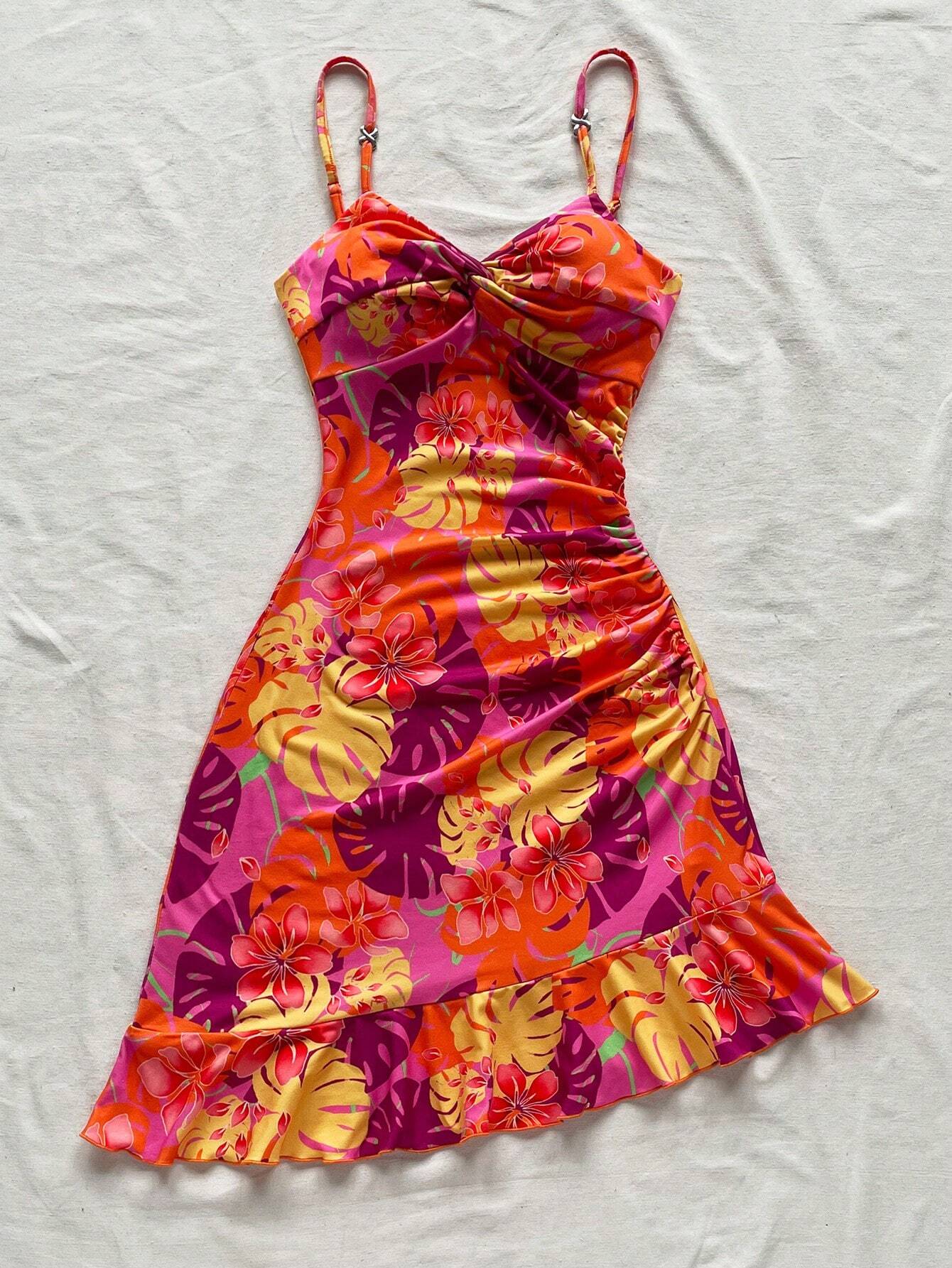 Soleia Women's Floral Print Twist Design Casual Camisole Mini Dress Woman S Summer Clothes Women Summer - image 7