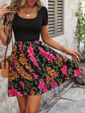 Breezaya Floral Print Scoop Neck Dress Vacation Beach Outfits Women