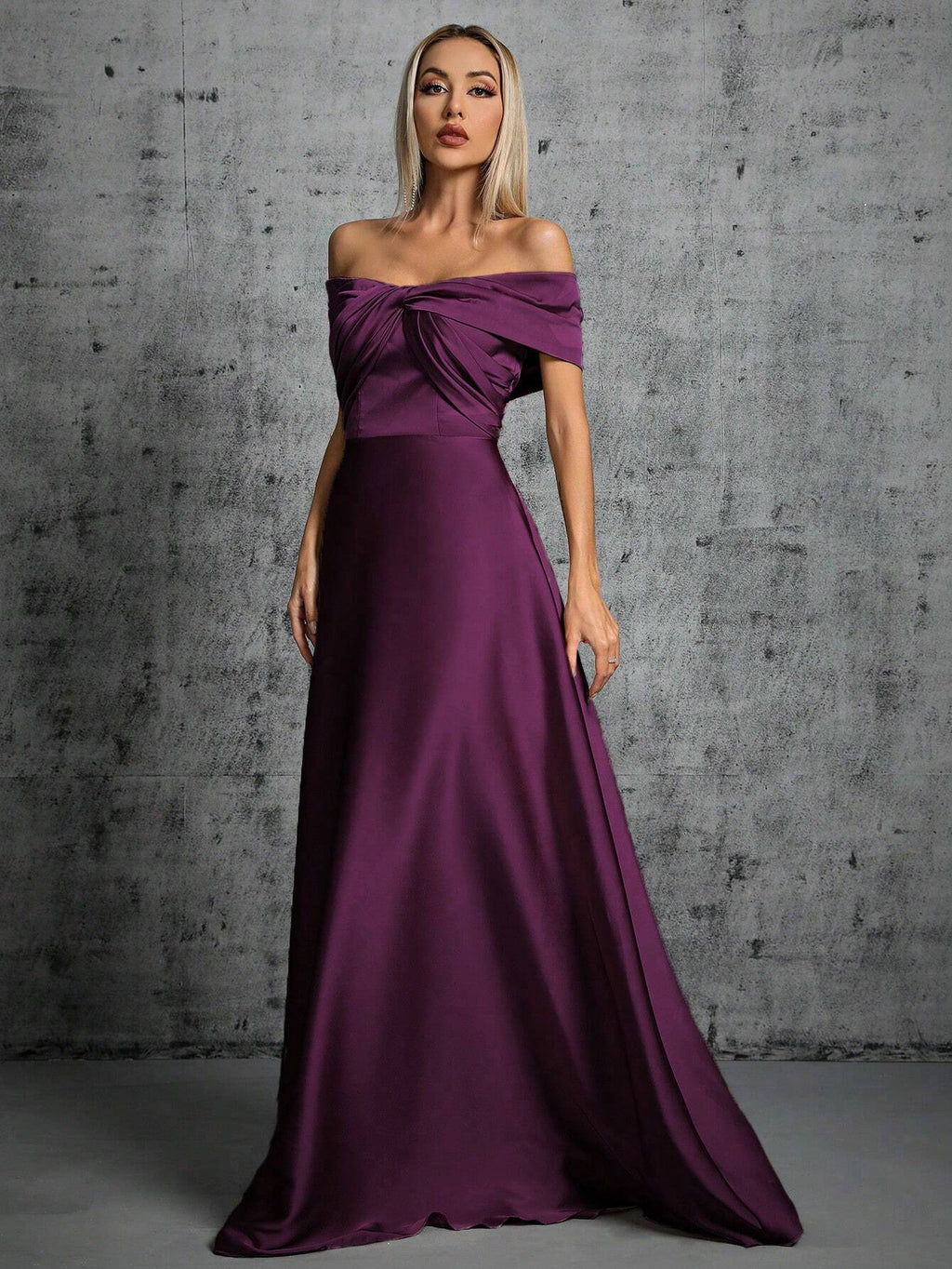 Summer Emerald Green Off-Shoulder Twisted Ruched Satin Maxi Dress, Elegant A-Line Floor-Length Formal Evening - image 19