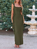 Women's Summer Long Formal Wedding Guest Dress Sleeveless Ruffle Cocktail Party Maxi Bodycon Dresses