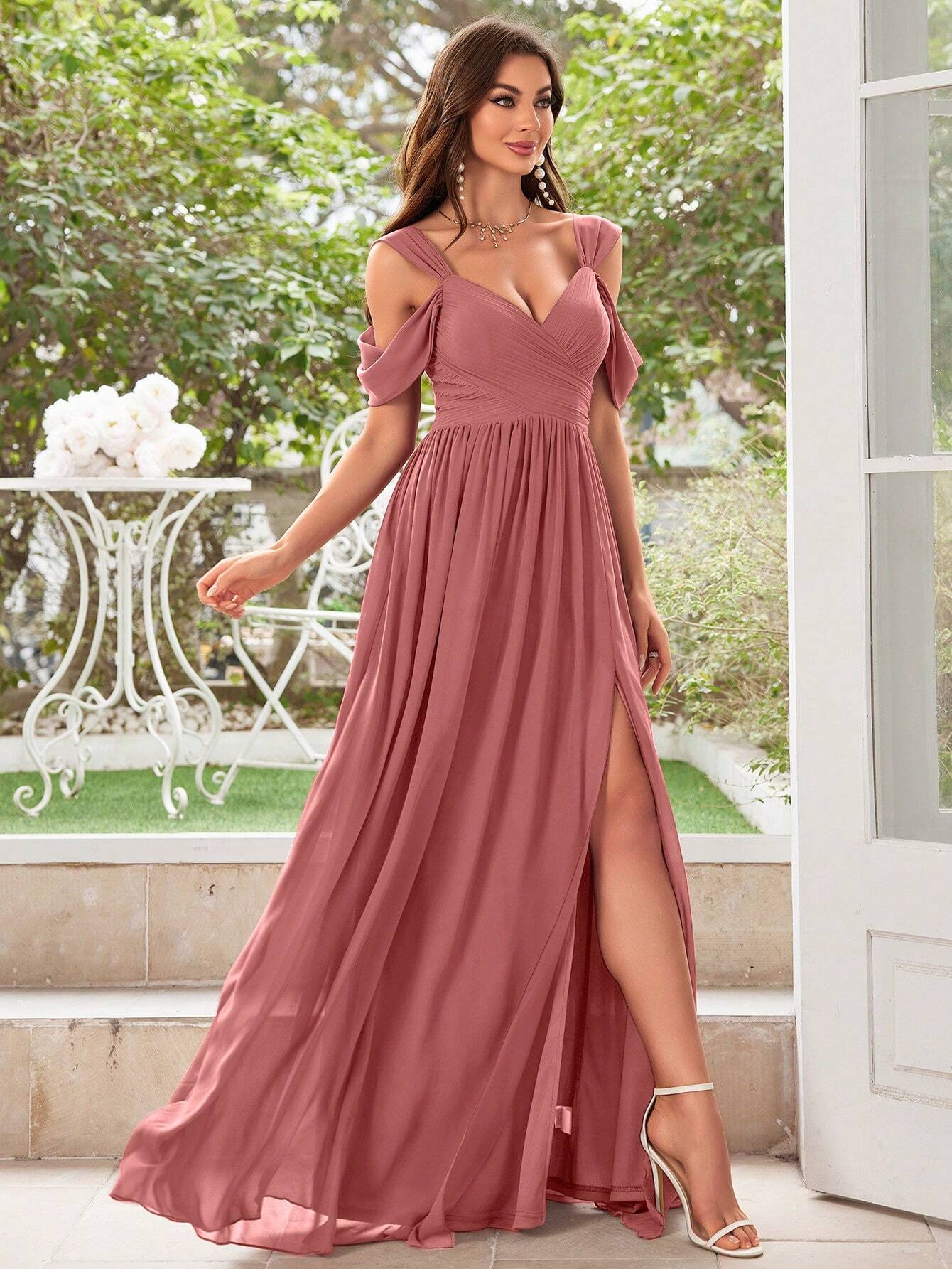 UNITHORSE Women's Solid Color Minimalist Daily Wear Cold Shoulder
