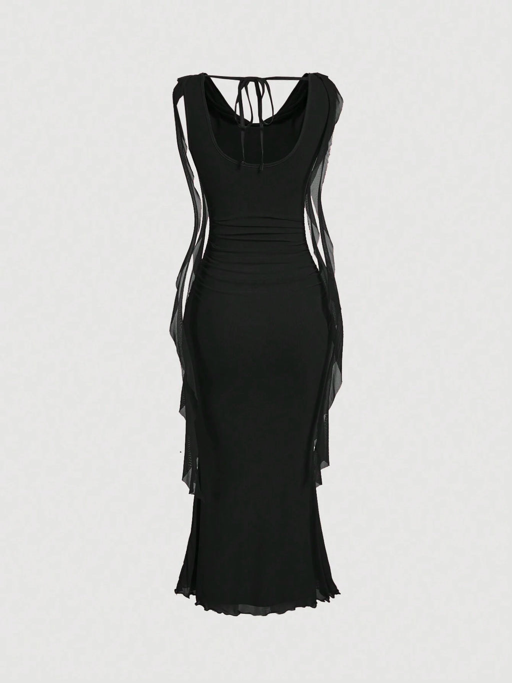 MOD Elegant Sexy Red Summer Party Night Out Date Night Dress For Women,Cowl Neck Ruched Bodycon - image 2