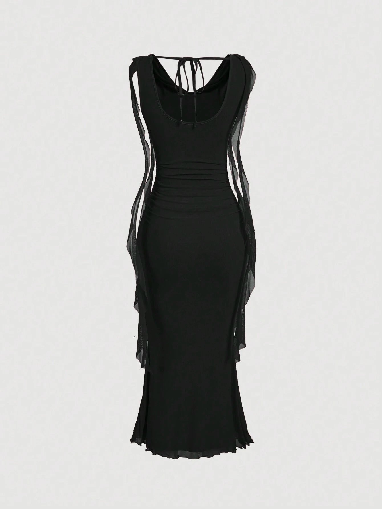 MOD Elegant Sexy Red Summer Party Night Out Date Night Dress For Women,Cowl Neck Ruched Bodycon - image 2