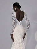 Elitara Elegant White Summer Wedding Dress,Luxurious V-Neck Stretch Lace Backless Engagement Bridal