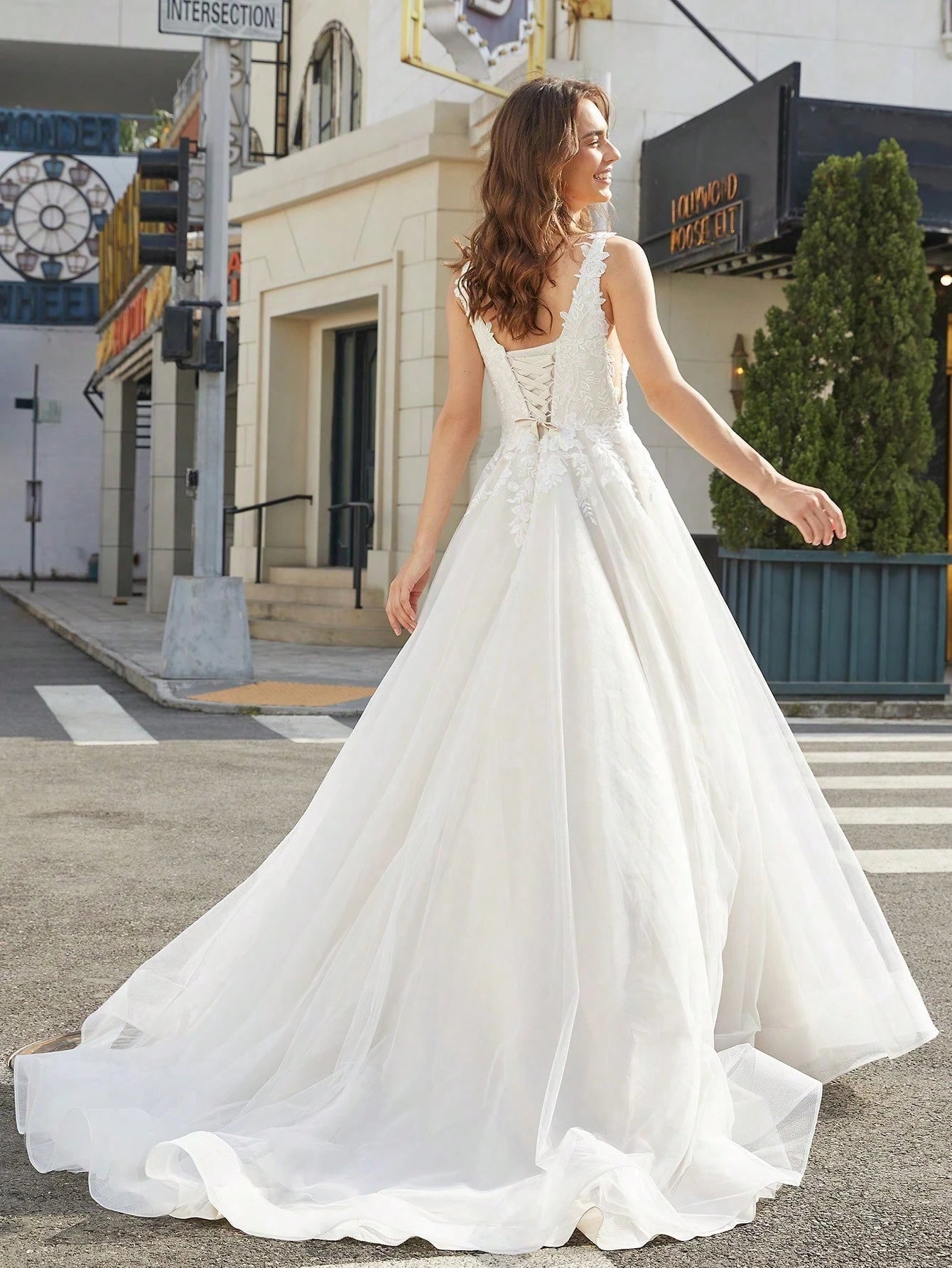 Elegant Ivory Mesh Appliqued Wedding Dress With Square Neck And Sleeveless Design, Perfect Romantic Bridal - image 2