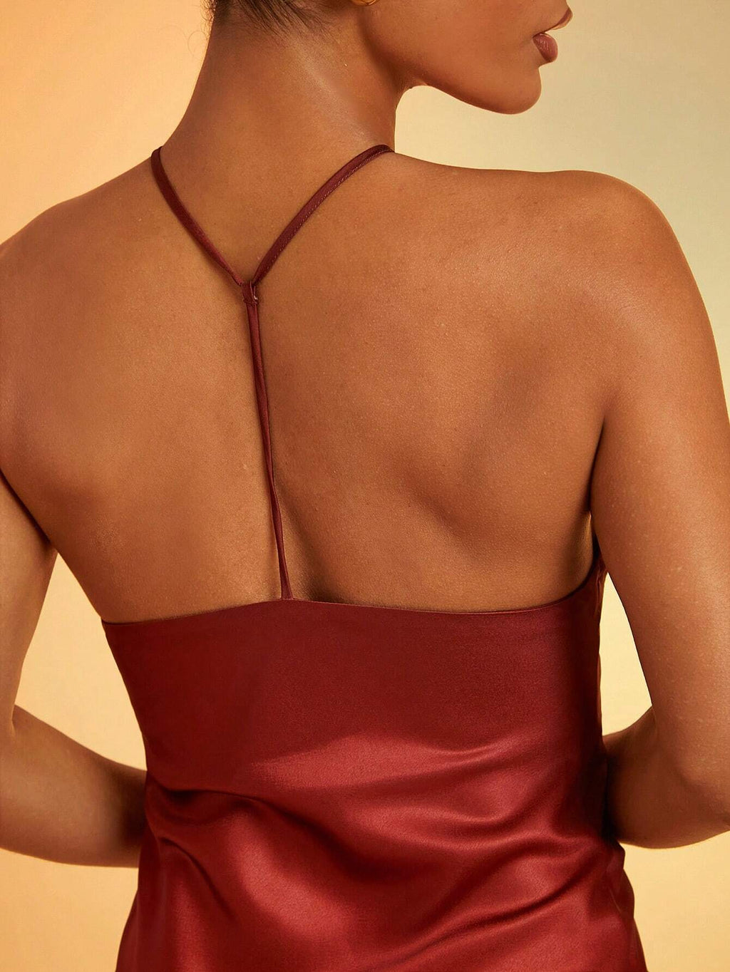 Hauture Ombre Satin Strappy Halter Backless Maxi Dress,Bodycon Dress - image 7