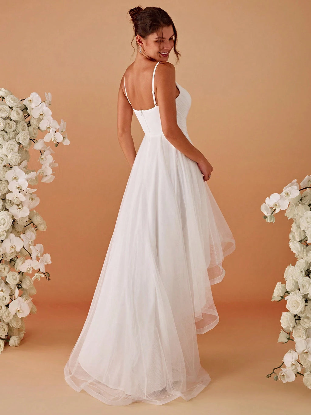 EVERPRETTY Romantic Applique High-Low Mermaid Wedding Dress, White Elegant Bridal Gown Suitable For - image 2