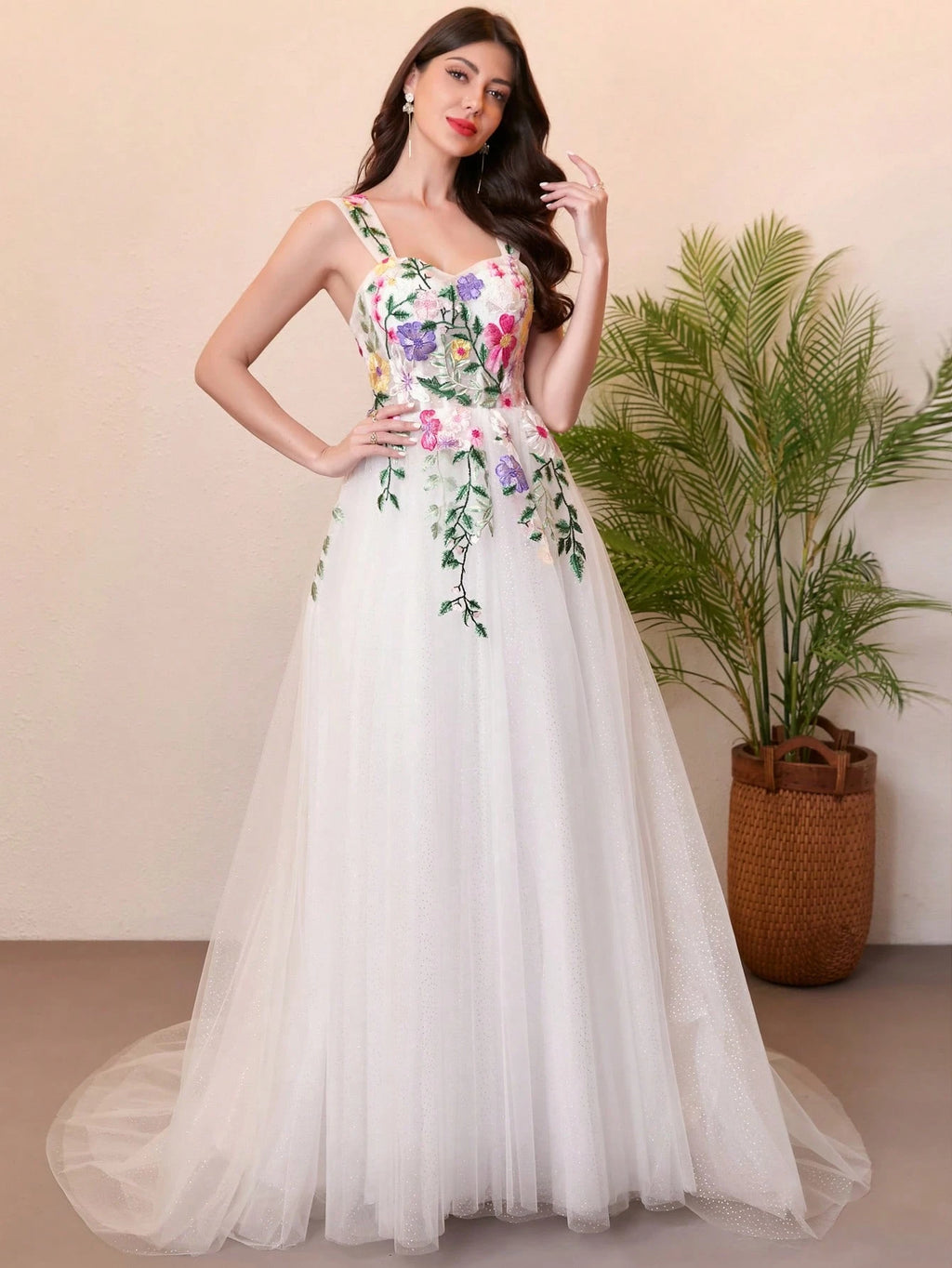 2026 New Bride Floral Wedding Dress, Princess Sweetheart Neckline Wedding Gown, Lace Trailing Graduation - image 5