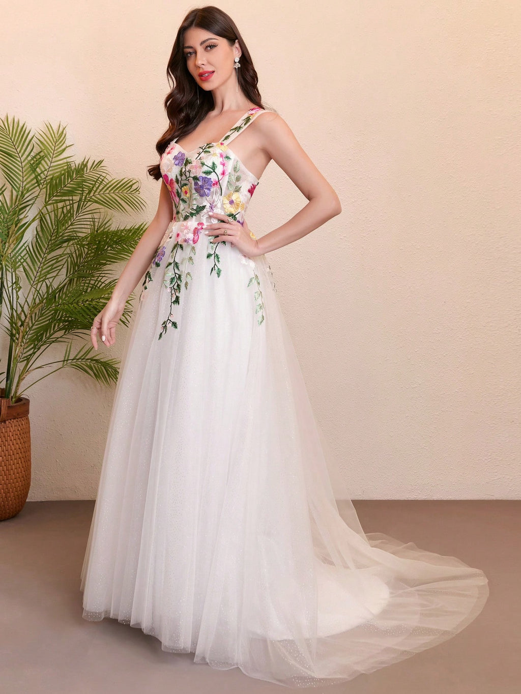 2026 New Bride Floral Wedding Dress, Princess Sweetheart Neckline Wedding Gown, Lace Trailing Graduation - image 6