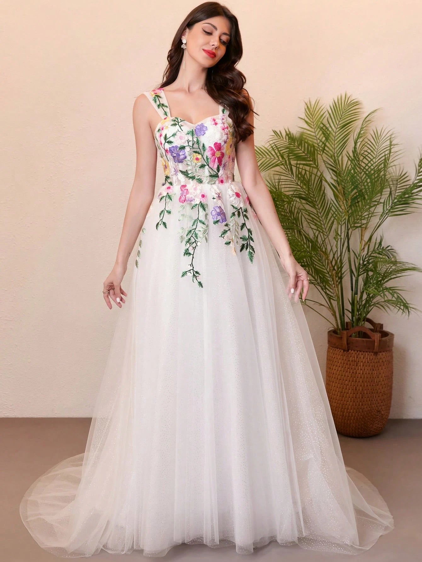 2026 New Bride Floral Wedding Dress, Princess Sweetheart Neckline Wedding Gown, Lace Trailing Graduation - image 3