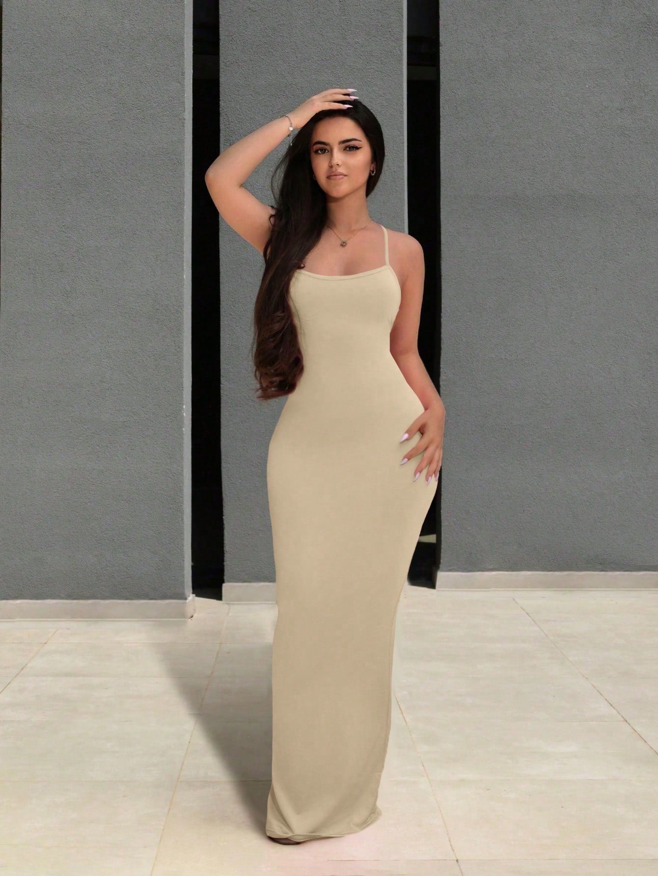 BamGleam Black Floral Lace Long Dress-Spaghetti Straps-Transparent Sexy Long Dress - image 9