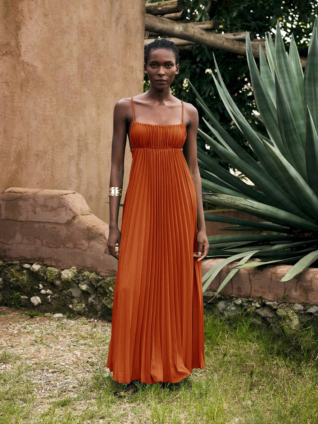 Maija Women's Burnt Orange Autumn Elegant Tropical Vacation Holiday