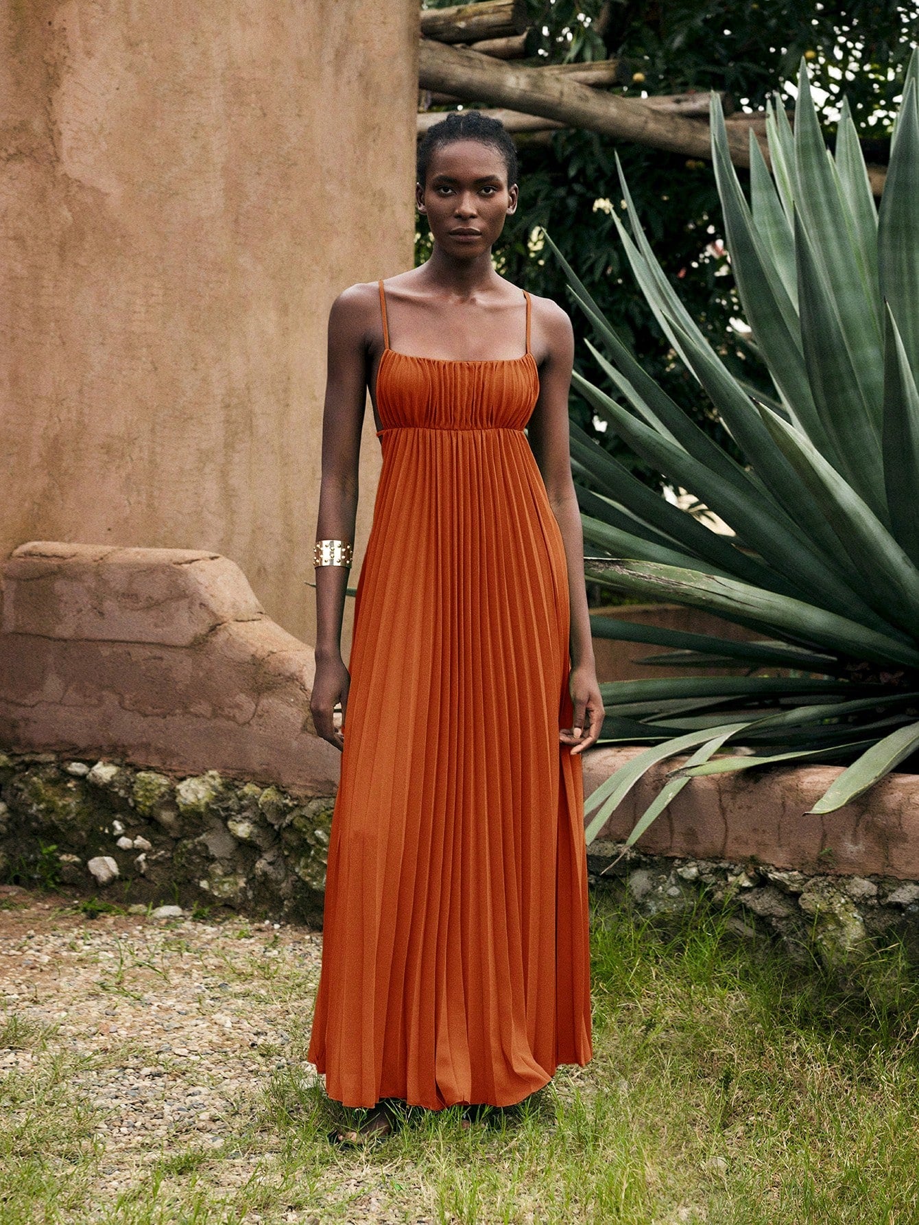 Maija Women's Burnt Orange Autumn Elegant Tropical Vacation Holiday