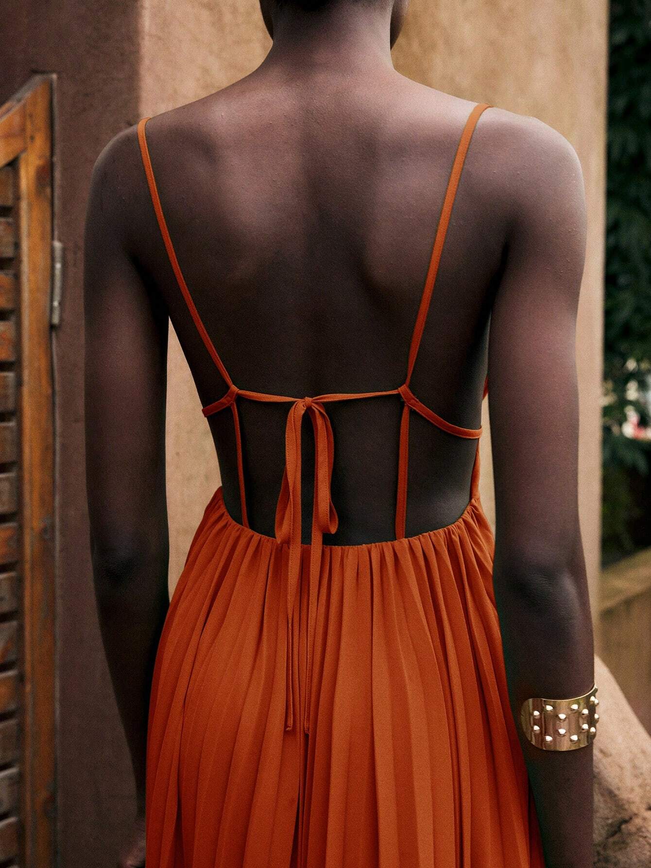 Maija Women's Burnt Orange Autumn Elegant Tropical Vacation Holiday