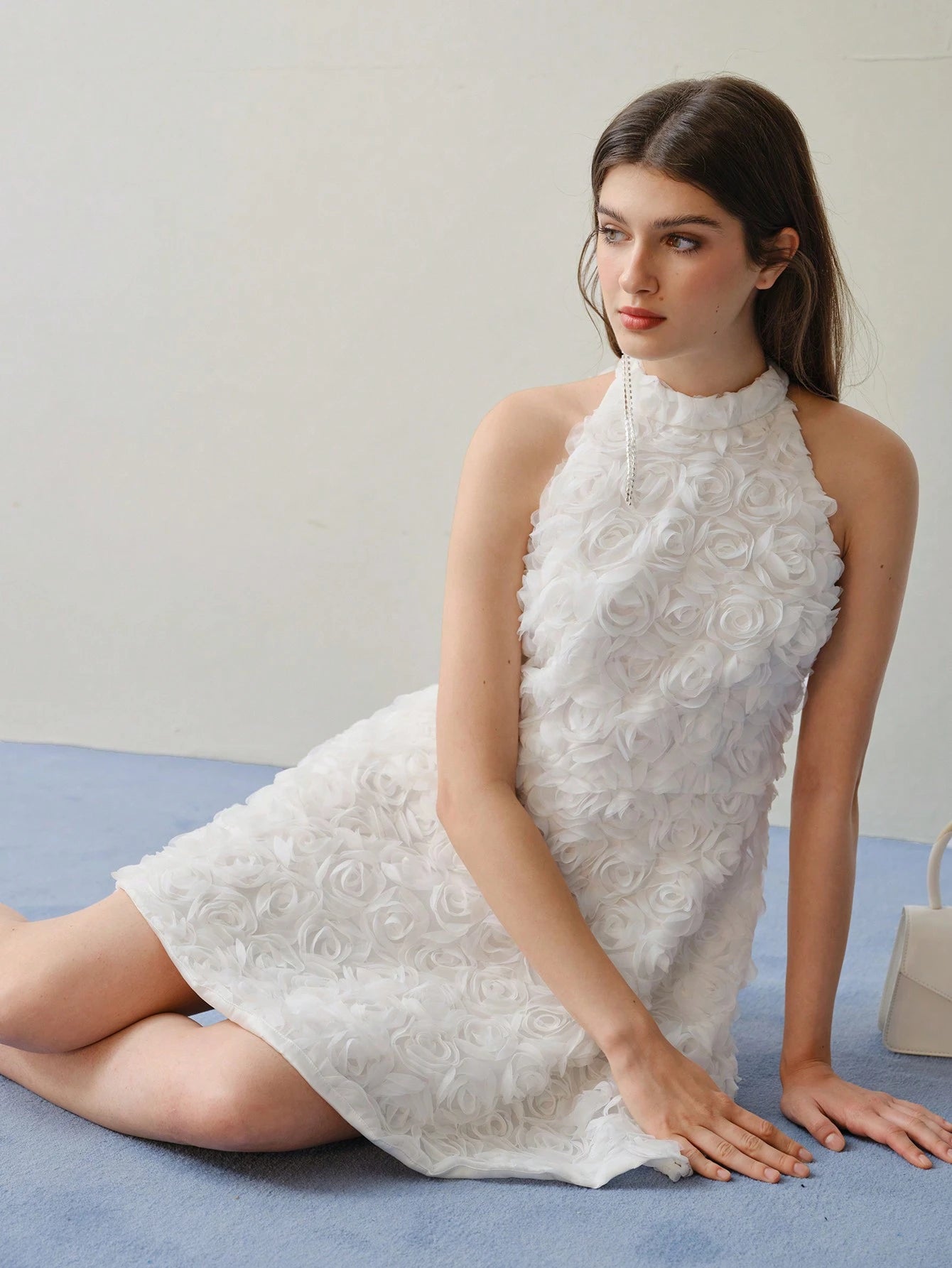 MOTF STUDIO MESH FLORAL APPLIQUED HALTERNECK DRESS,VALENTINE'S DAY OUTFIT,SPRING/SUMMER - image 5