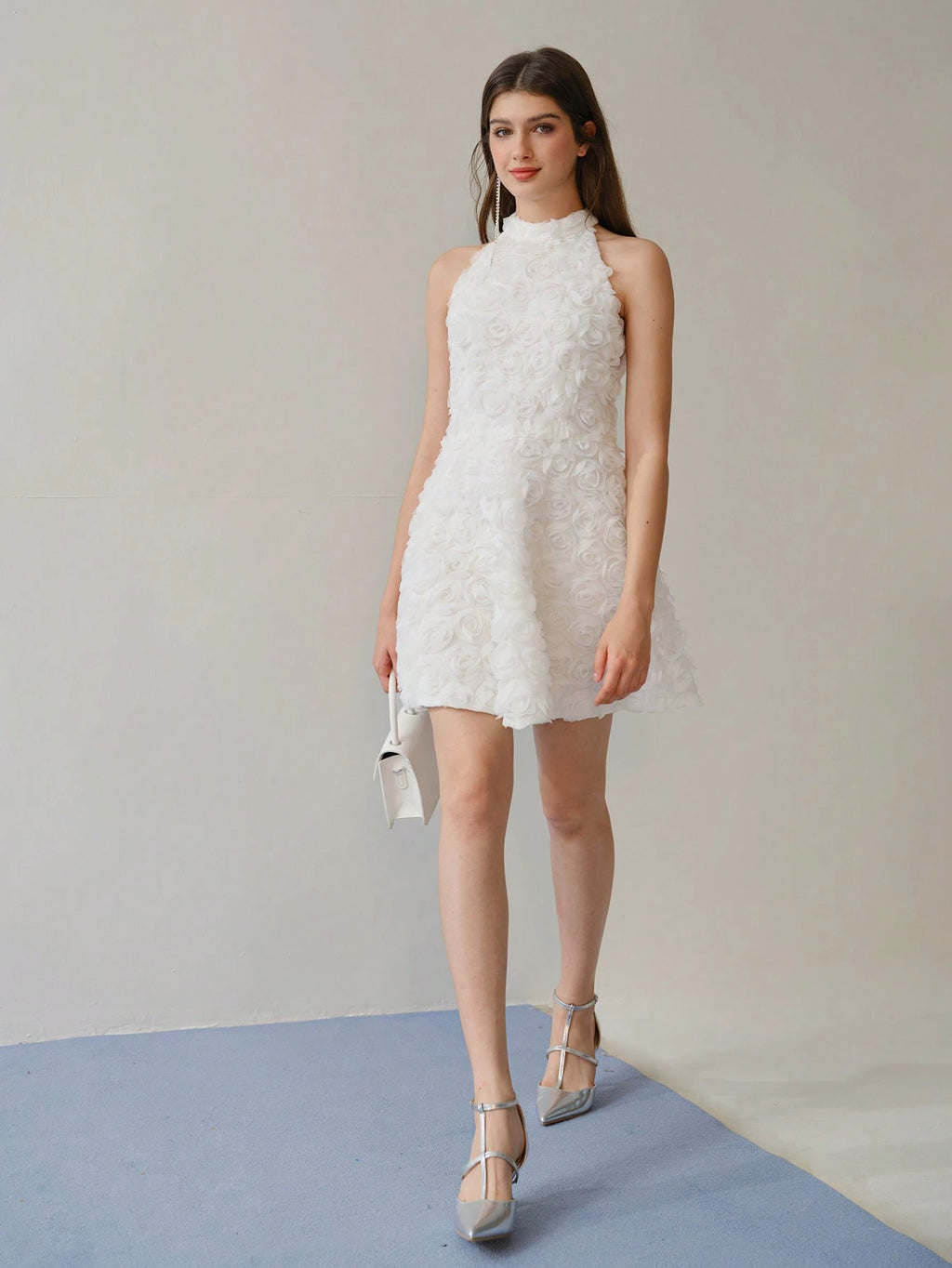 MOTF STUDIO MESH FLORAL APPLIQUED HALTERNECK DRESS,VALENTINE'S DAY OUTFIT,SPRING/SUMMER - image 6