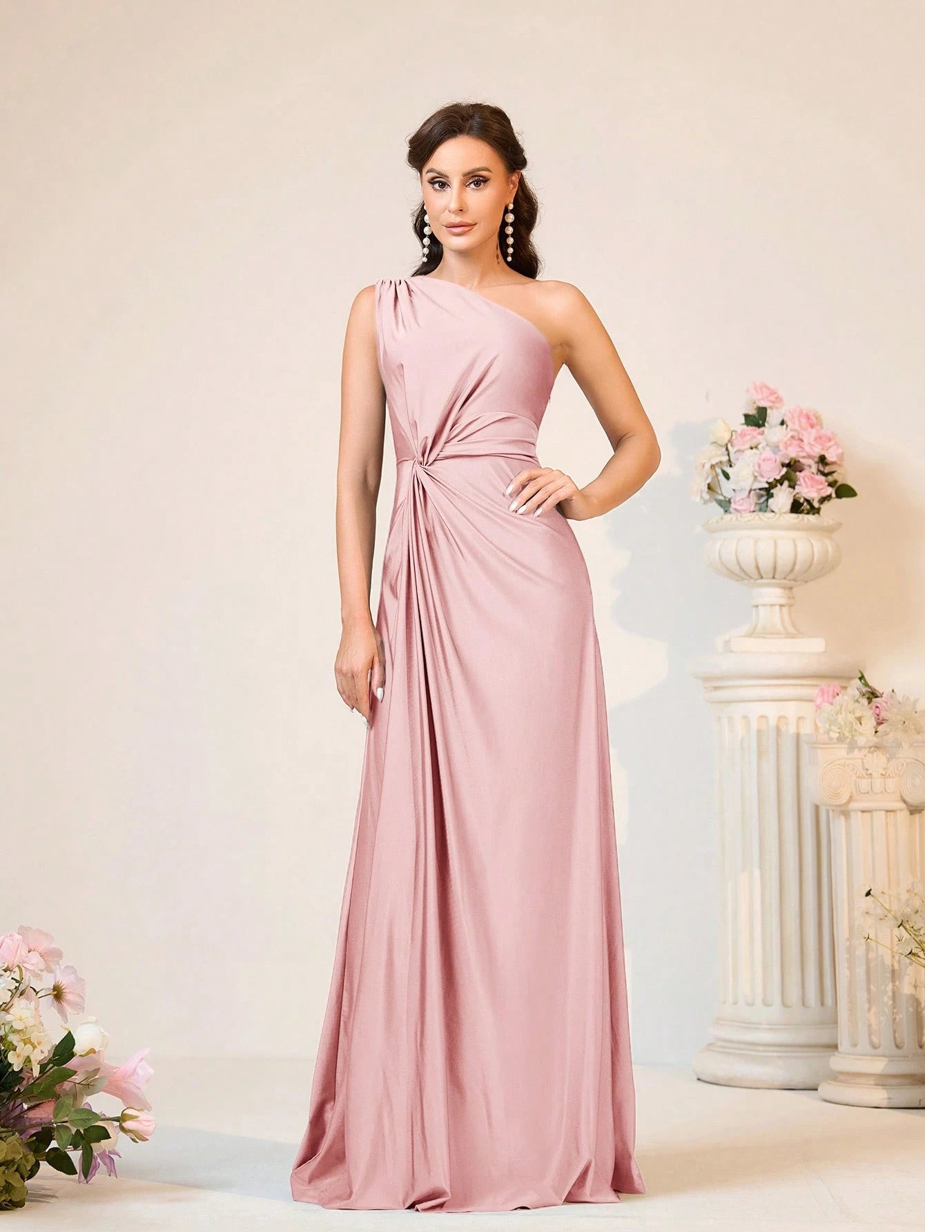 Elitara Women's Emerald Green Winter Elegant Formal One-Shoulder