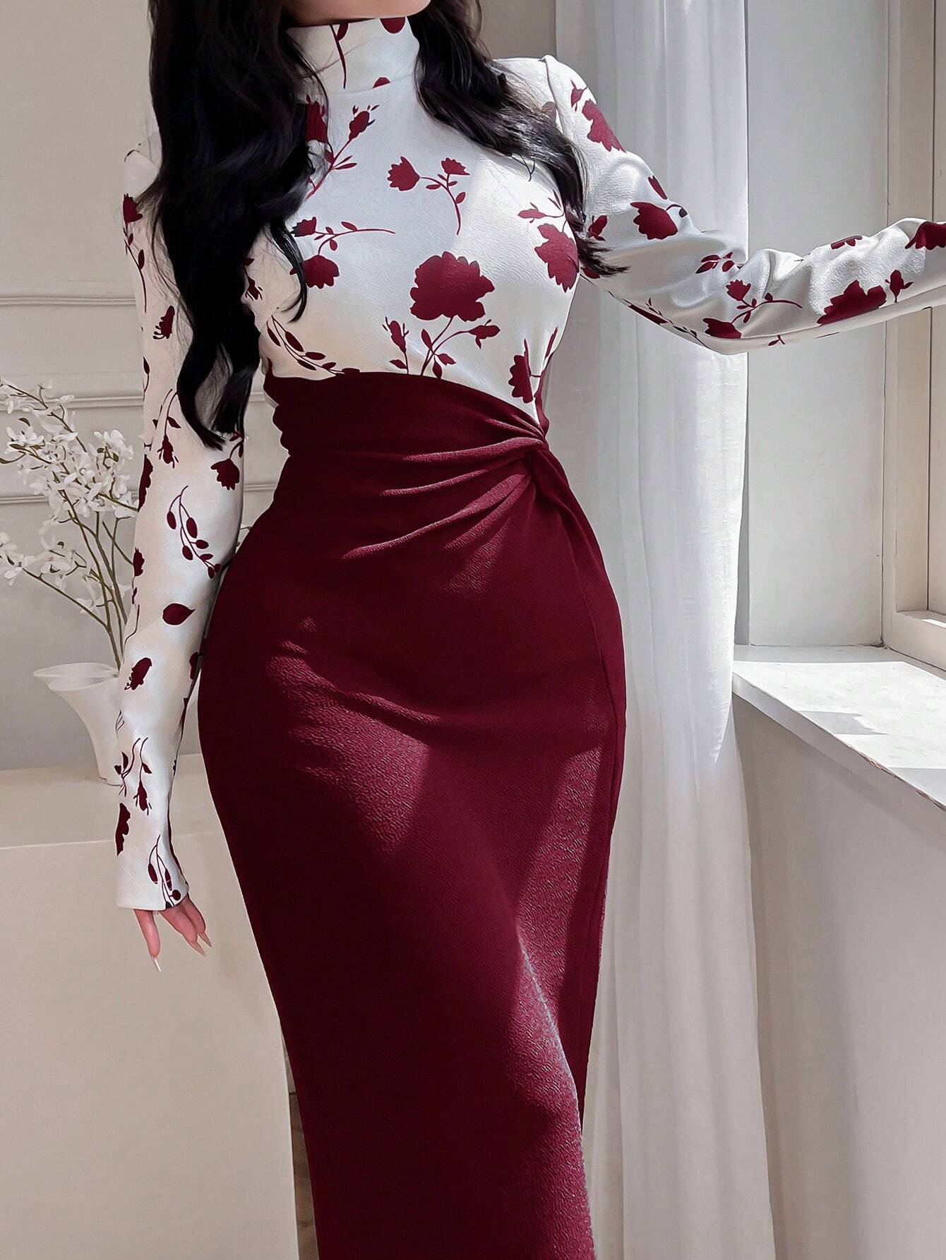 Feyla Elegant Slim-Fit Women Long Dress, Minimalist & Fashionable For