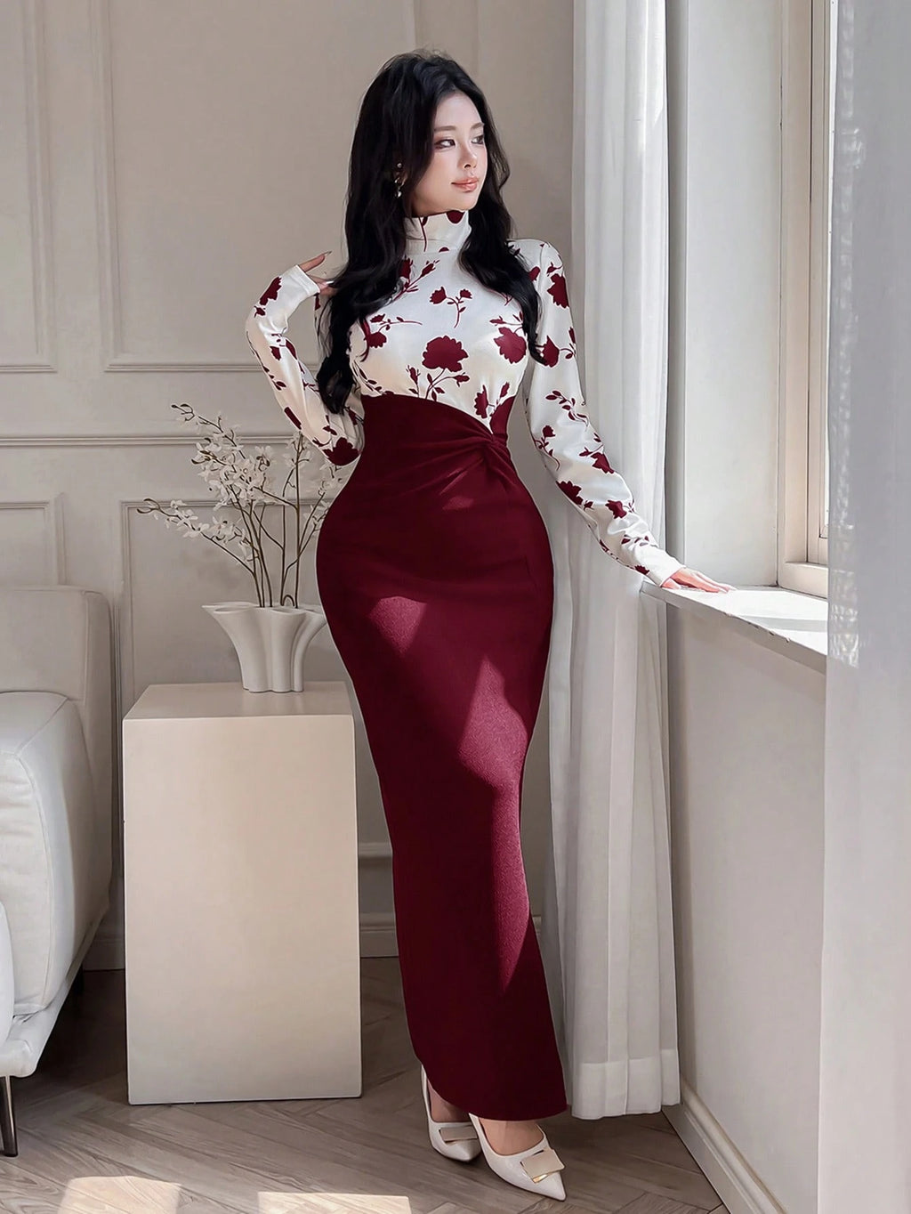 Feyla Elegant Slim-Fit Women Long Dress, Minimalist & Fashionable For