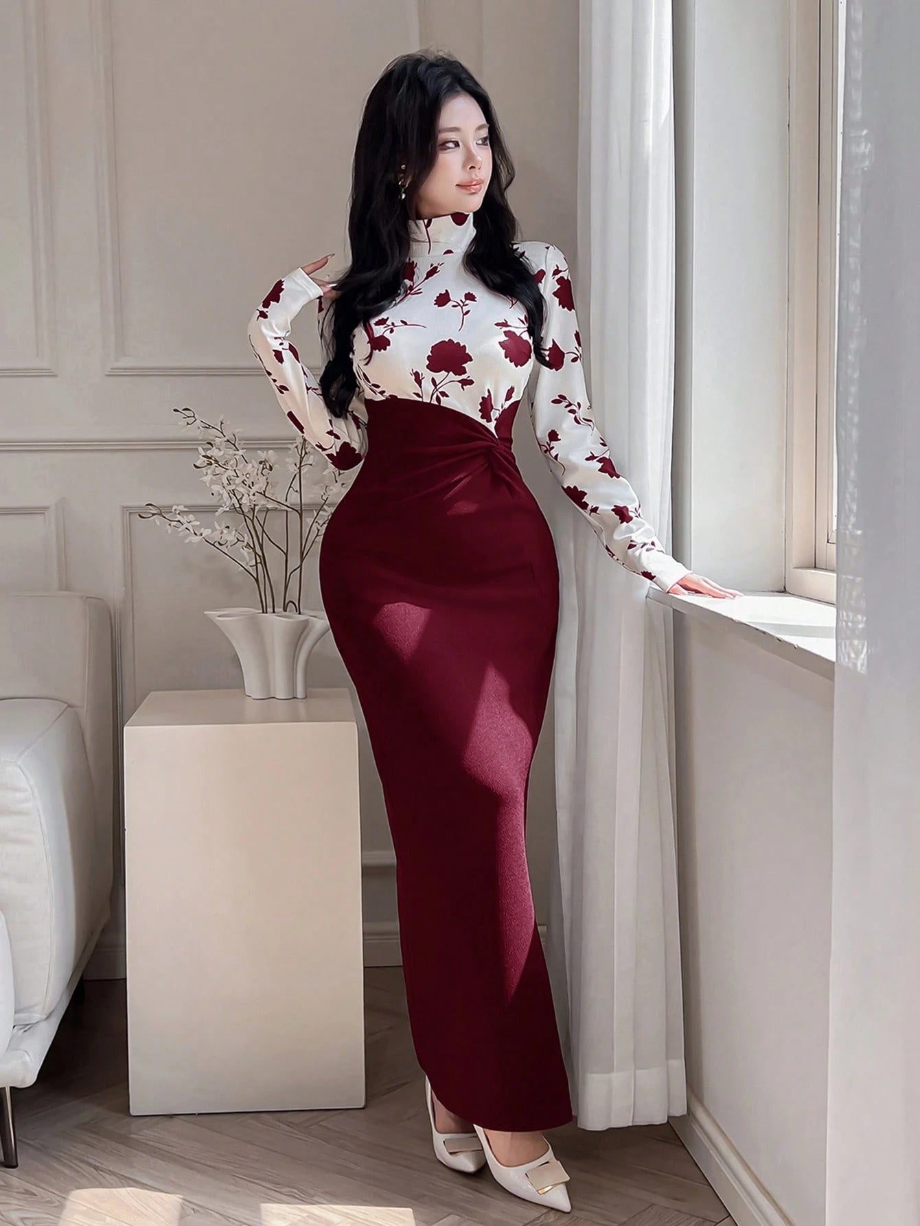 Feyla Elegant Slim-Fit Women Long Dress, Minimalist & Fashionable For