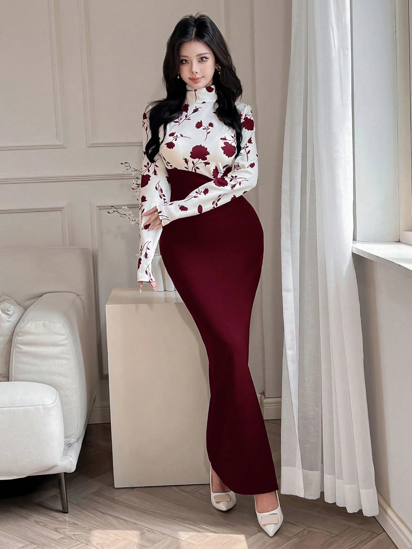 Feyla Elegant Slim-Fit Women Long Dress, Minimalist & Fashionable For