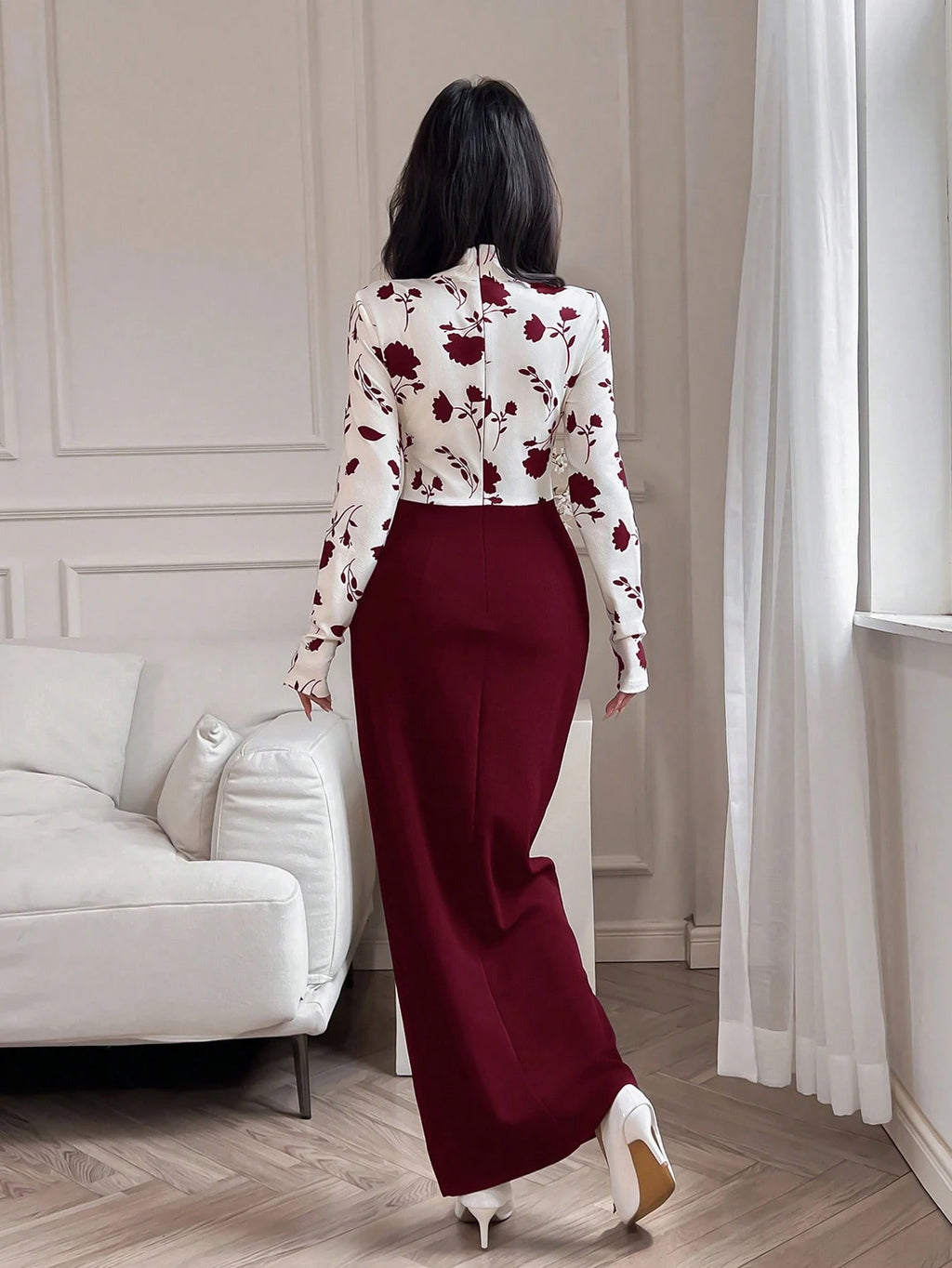 Feyla Elegant Slim-Fit Women Long Dress, Minimalist & Fashionable For