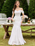 MIUSOL Floral Lace Off-Shoulder Mermaid Formal Party Fitted Maxi Dress Wedding