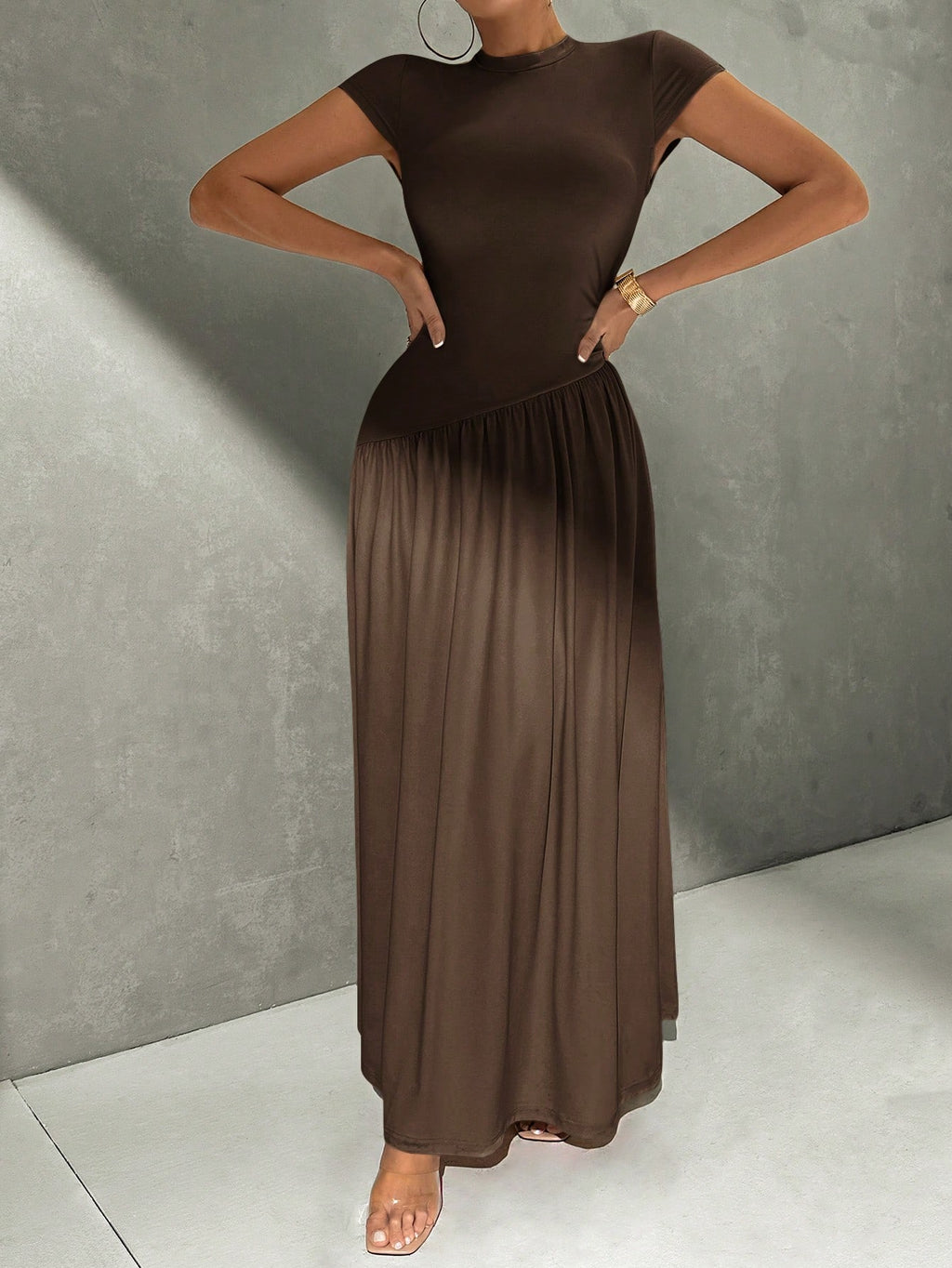 Firerie Elegant Minimalist Daily Wear Asymmetric Hem Fitted Collared