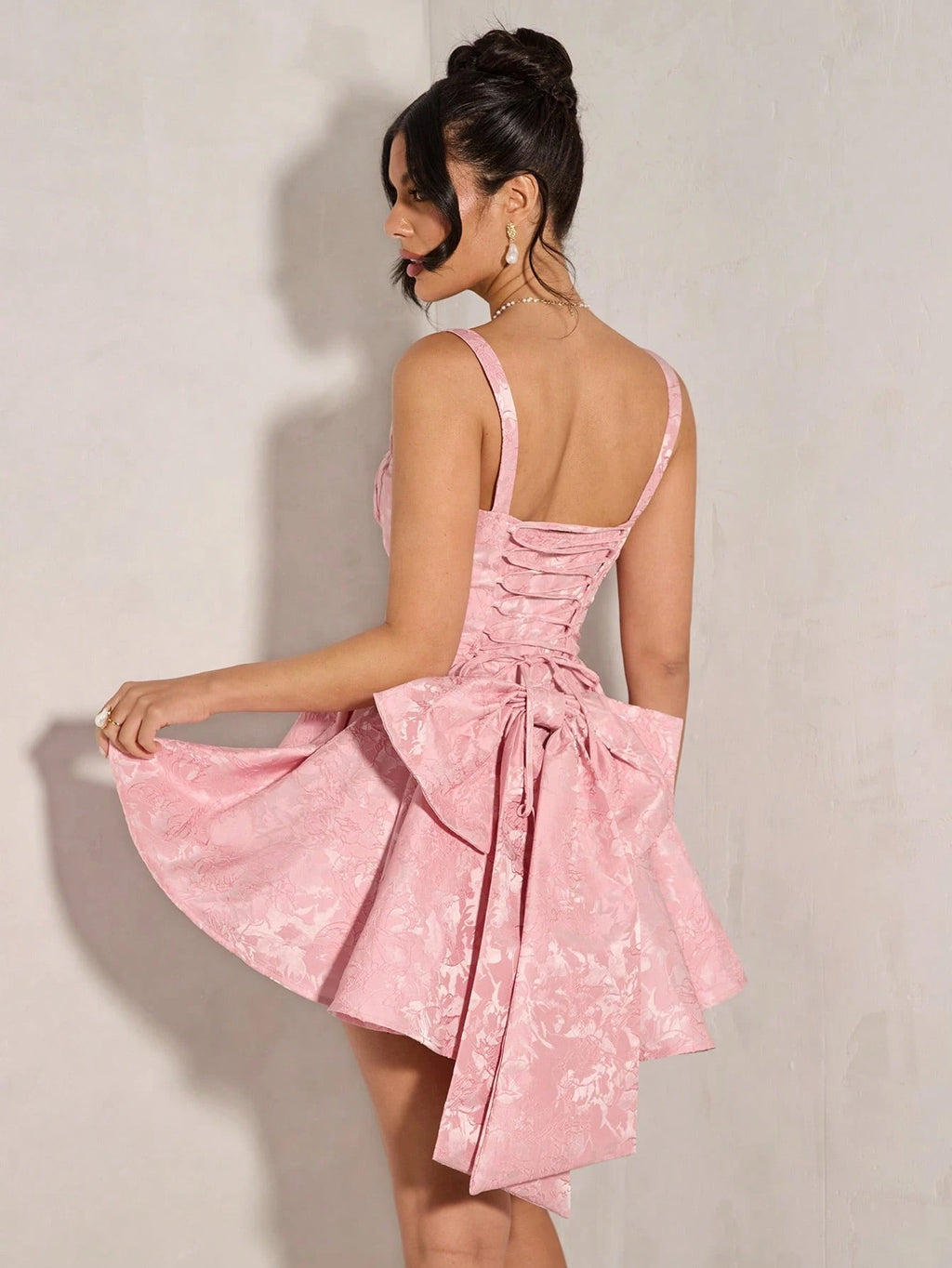 BAE Hot Pink Elegant Summer Birthday Party Dress For Women,Sweet Tutu