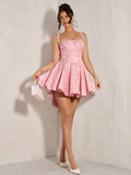 BAE Hot Pink Elegant Summer Birthday Party Dress For Women,Sweet Tutu