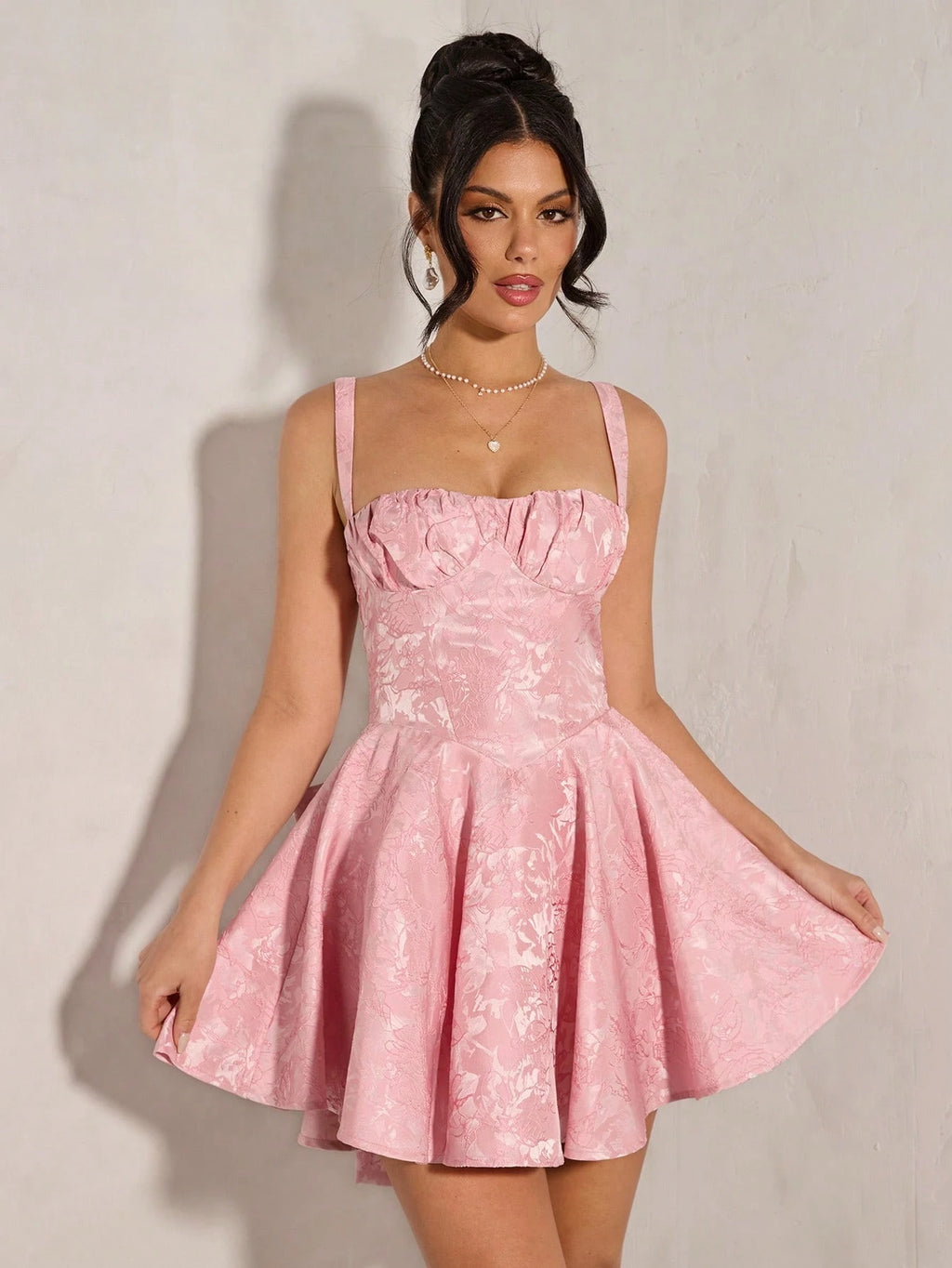BAE Hot Pink Elegant Summer Birthday Party Dress For Women,Sweet Tutu