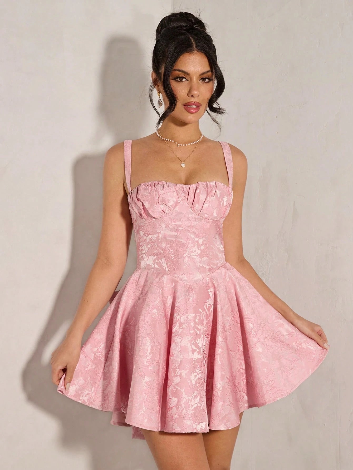 BAE Hot Pink Elegant Summer Birthday Party Dress For Women,Sweet Tutu