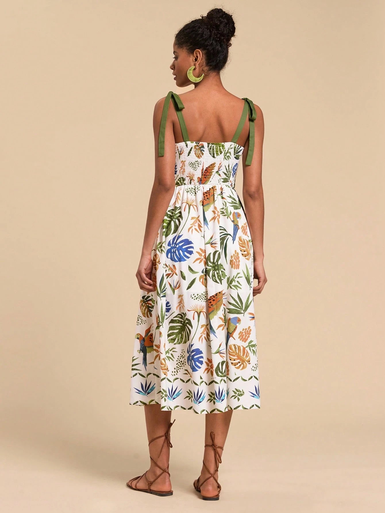 Travachic Vacation Woven Printed Spaghetti Strap Midi Dress For Women - image 9