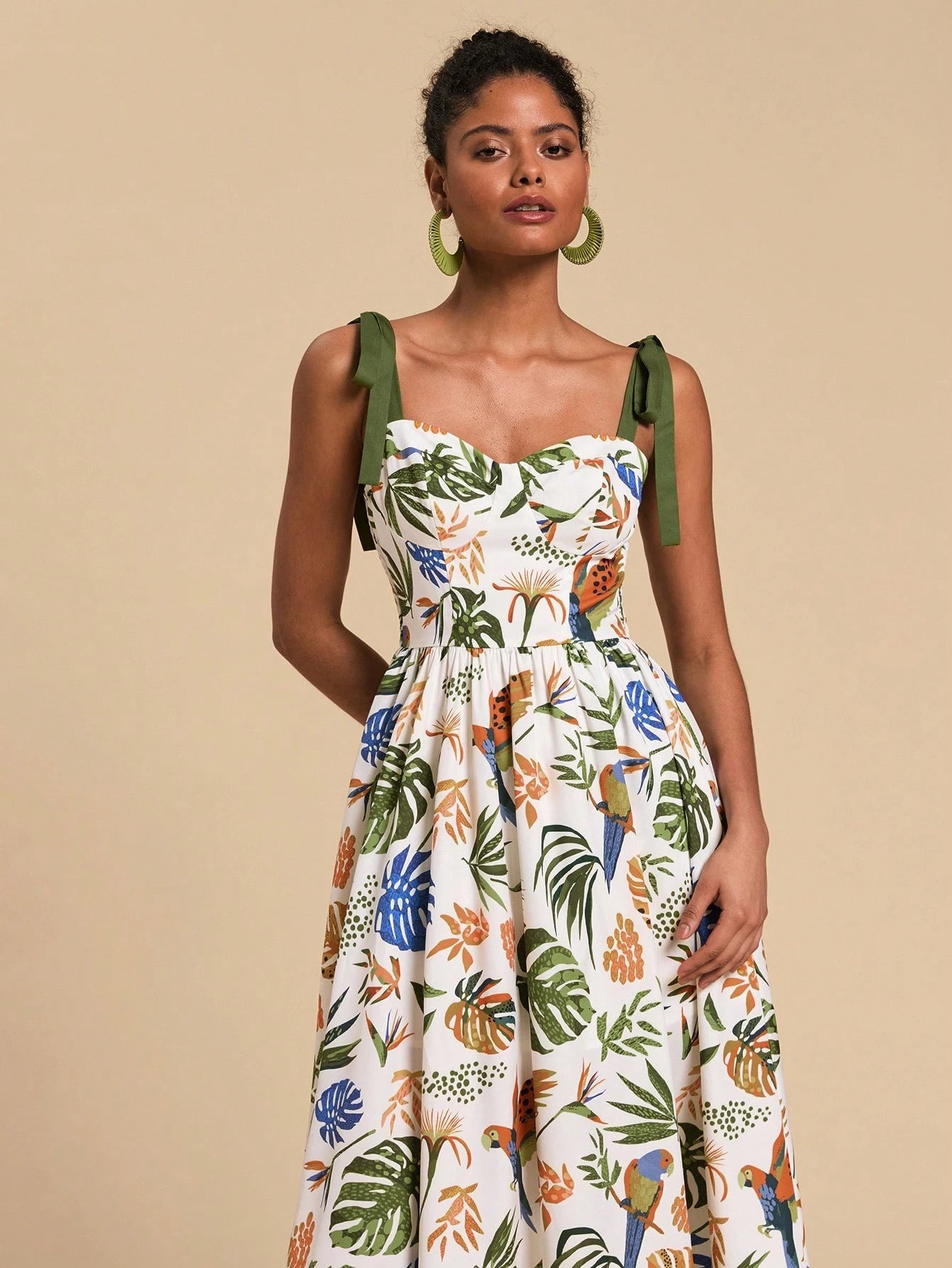 Travachic Vacation Woven Printed Spaghetti Strap Midi Dress For Women - image 18