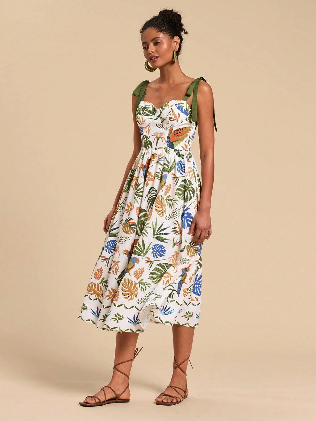 Travachic Vacation Woven Printed Spaghetti Strap Midi Dress For Women - image 20