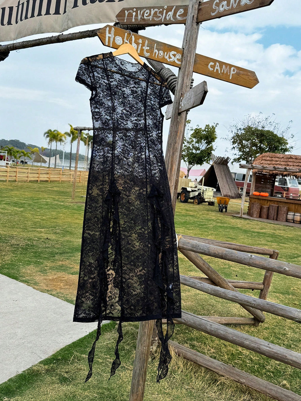 EZwear Summer Concert Outfit Women Western Lace Dresses Music