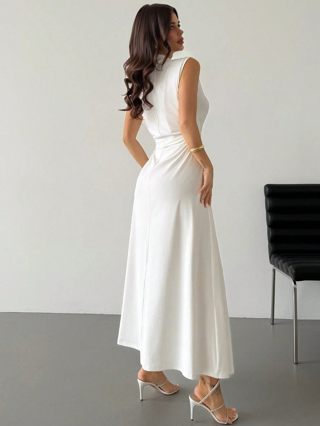 Firerie New Minimalist Elegant Romantic Date Brunch Daily Commute Leopard Print Small Stand Collar Sleeveless - image 18