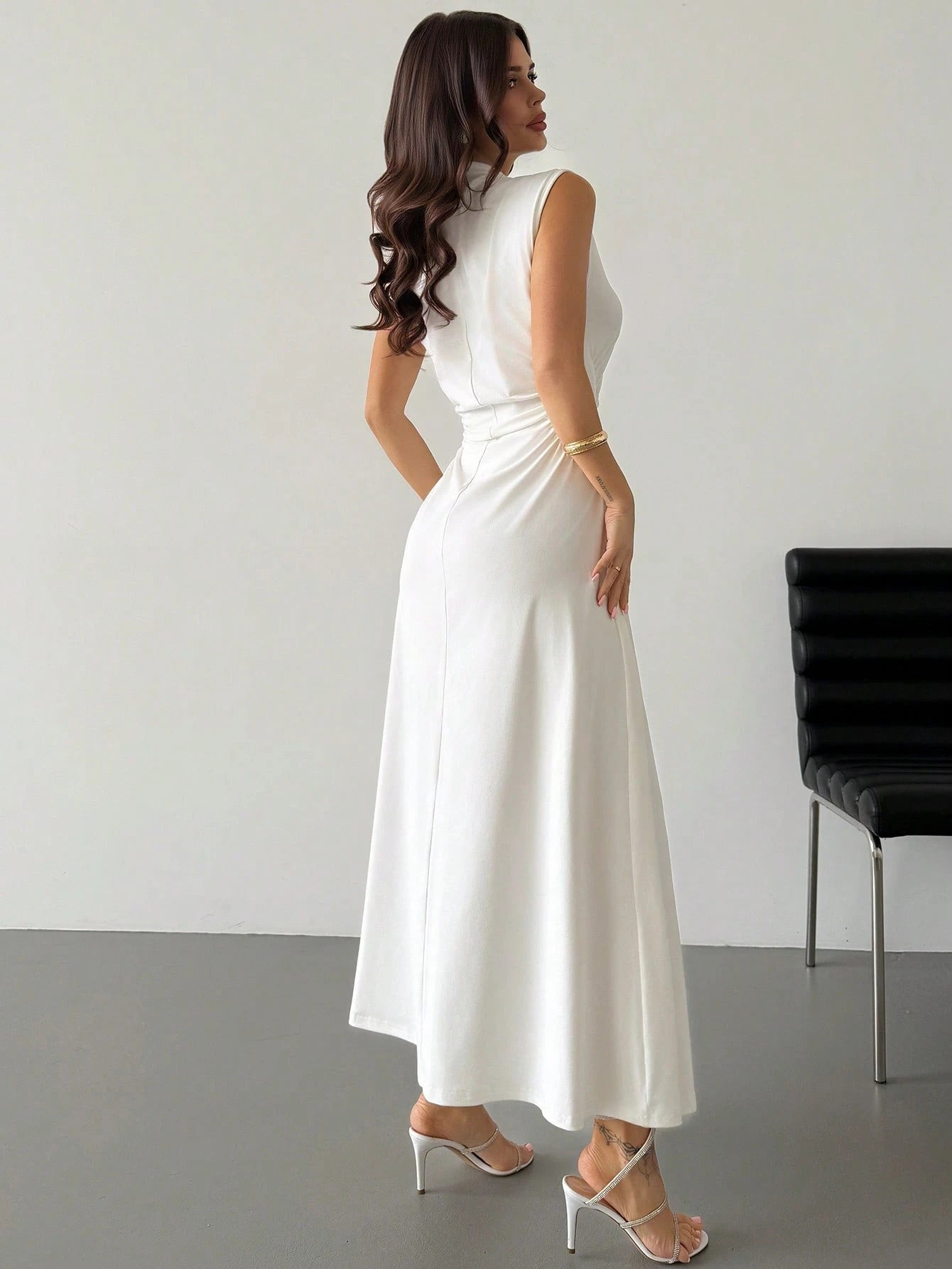 Firerie New Minimalist Elegant Romantic Date Brunch Daily Commute Leopard Print Small Stand Collar Sleeveless - image 18